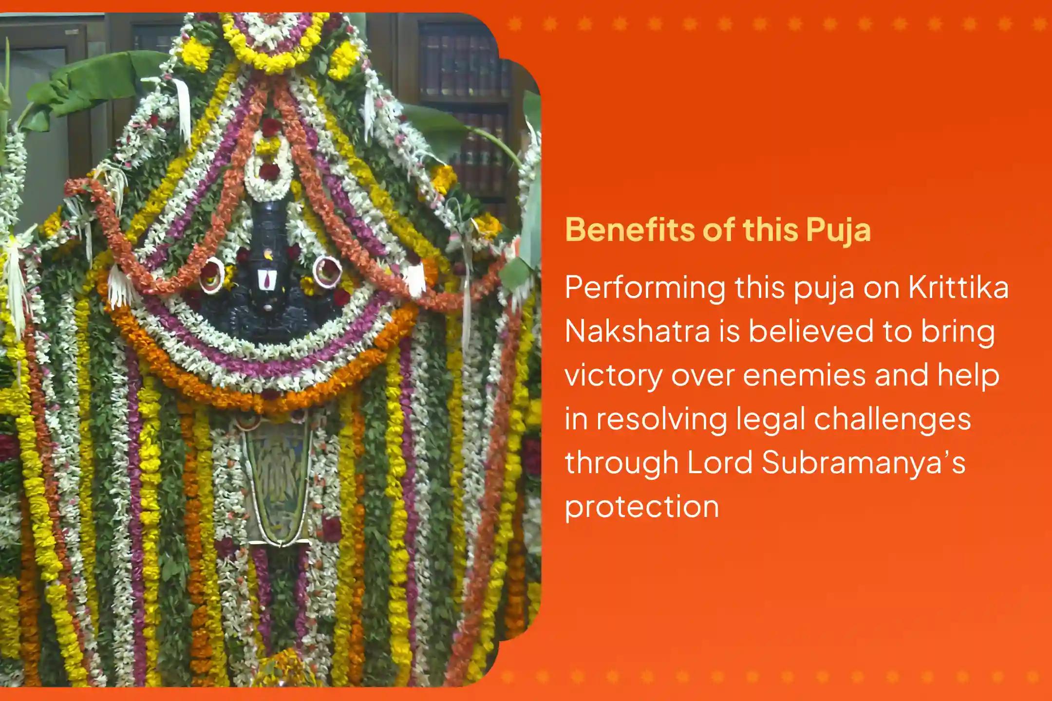 Participate in the Krittika Nakshatra Subramanya Special 666 Shanmukha Tarpanam and 36 Skanda Shashti Kavacham for victory over enemies and in court cases.