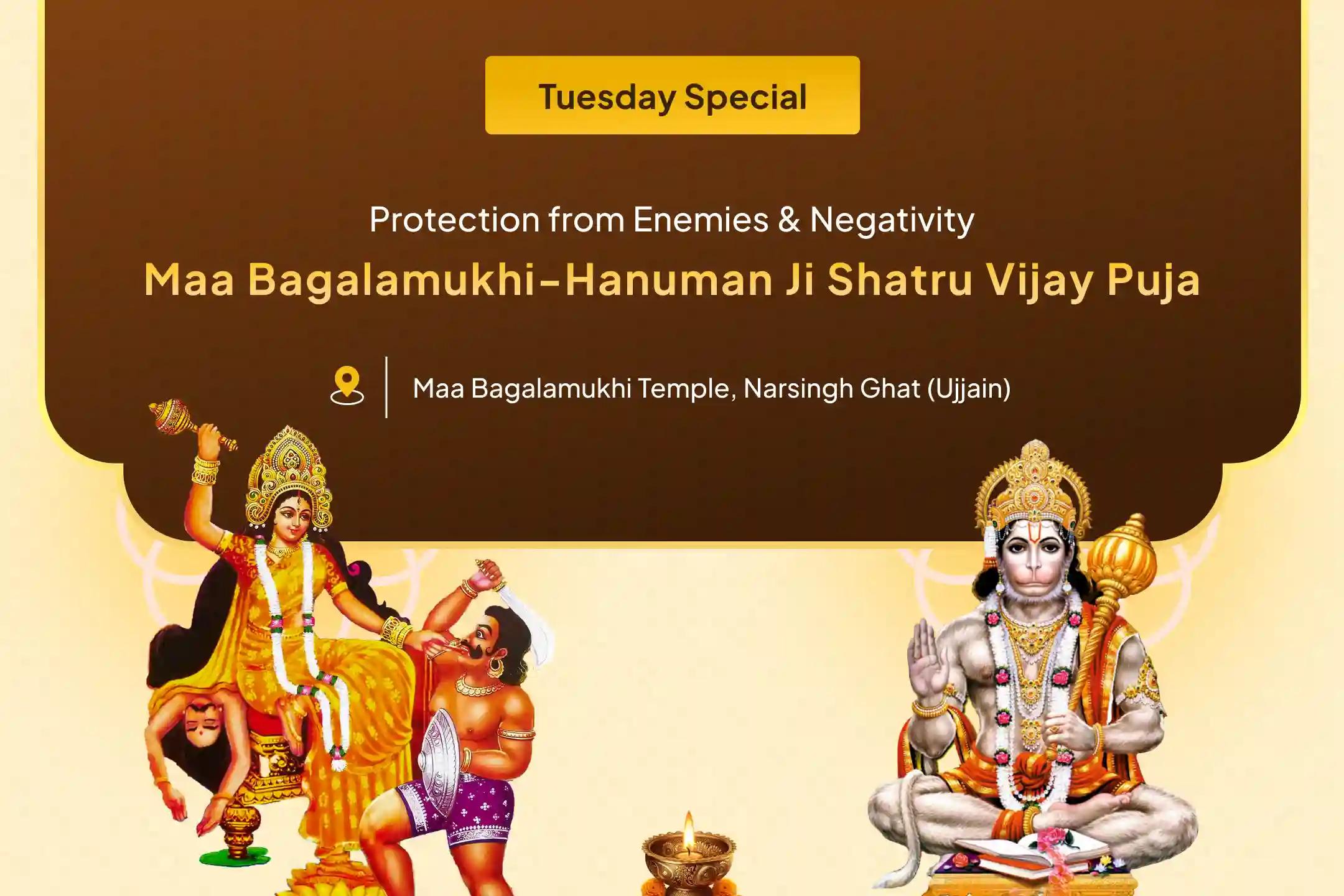 Bagalamukhi-Hanuman Shatru Vijay Special Maa Bagalamukhi Shatru Buddhi Vinashini Havan and Hanuman Shatrunjay Pujan For Protection from Enemies and Destroying Negativity