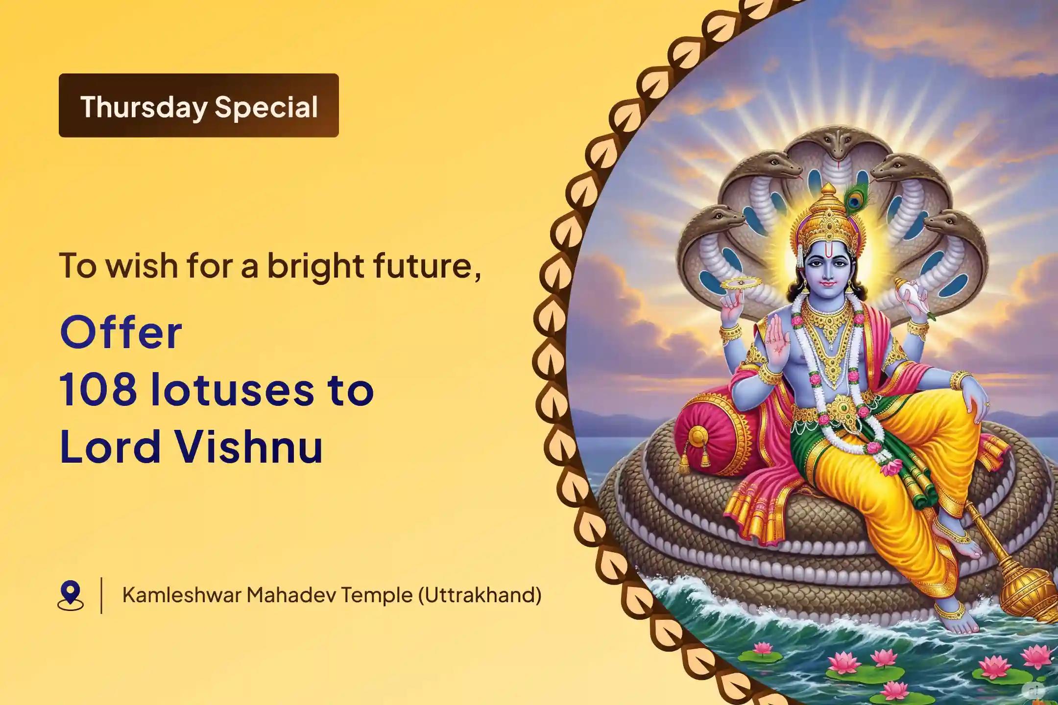 Thursday Day of Vishnu Kamleshwar Mahadev Special Sudarshan Kavach Path, 1008 Akhand Diya Seva and 108 Chakshu Daan (Offering of Lotus) Puja to get mental clarity and overall success