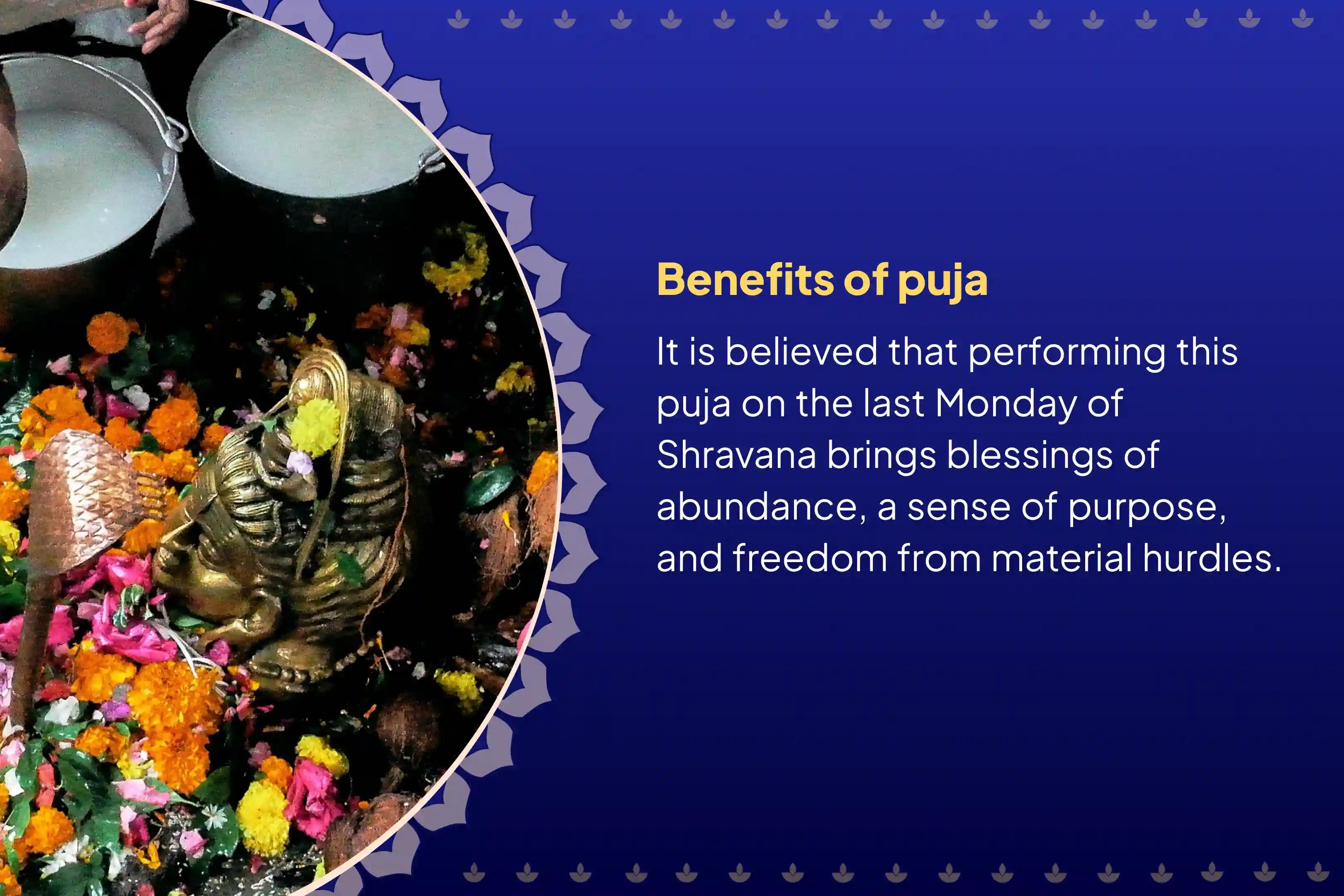 Participate in the Last Shravana Somvaram Trimbakeshwar Jyotirlinga Special Jyotirlinga Trimbakeshwar Rudrabhishek Mahapuja for blessings of abundance, purpose, and freedom from material hurdles