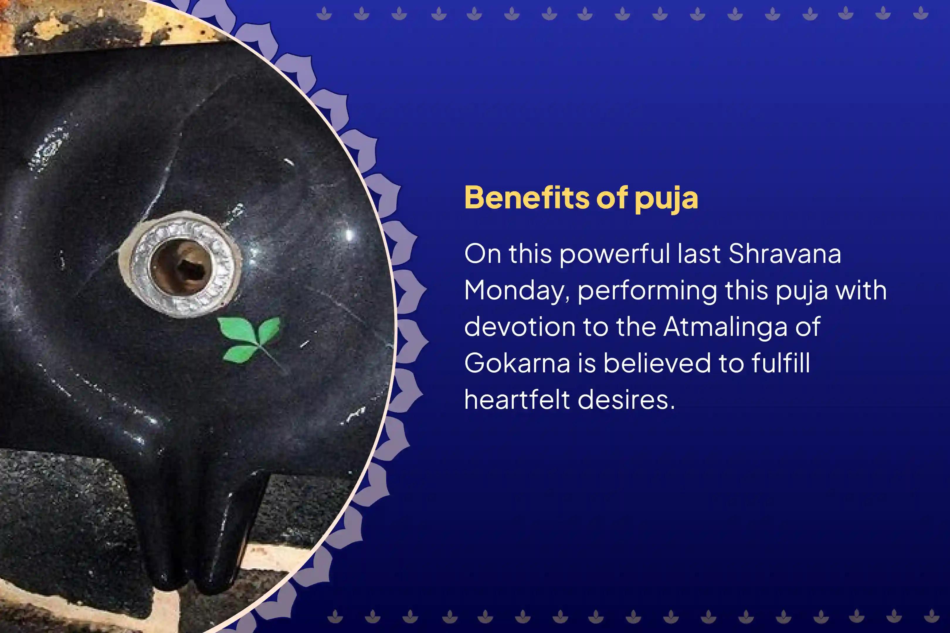Participate in the Last Shravana Somvaram Gokarna Atma Lingam Kshetra Special Gokarna Special Rudrabhishek, and Rudra Homam for fulfillment of your desires in the Atma Lingam Kshetra