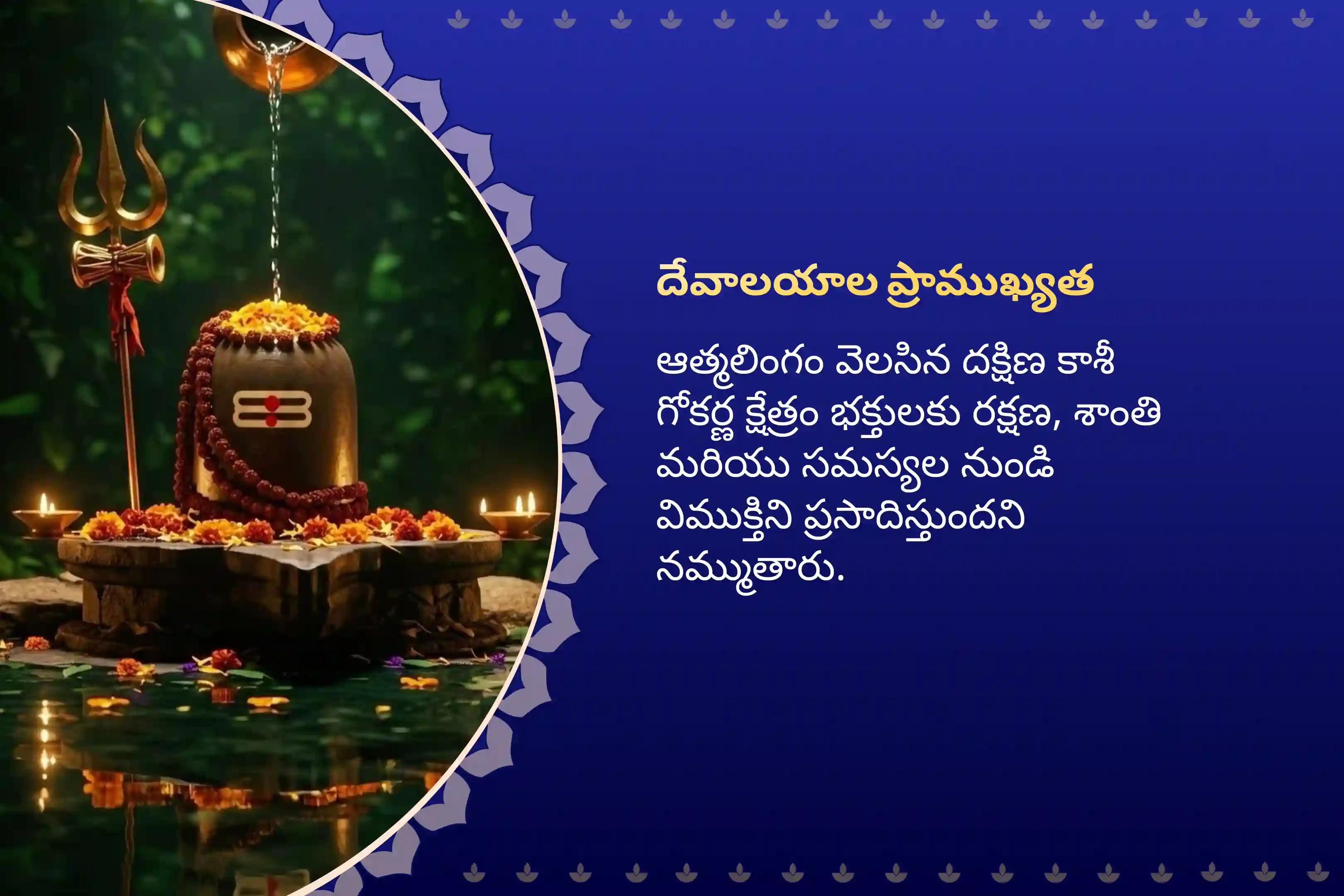 ఆత్మ లింగం క్షేత్రంలో మీ కోరికలను నెరవేర్చుకోవడానికి ఆఖరి శ్రావణ సోమవారం గోకర్ణ ఆత్మలింగం క్షేత్ర ప్రత్యేక రుద్రాభిషేకం మరియు రుద్ర హోమంలో పాల్గొనండి.