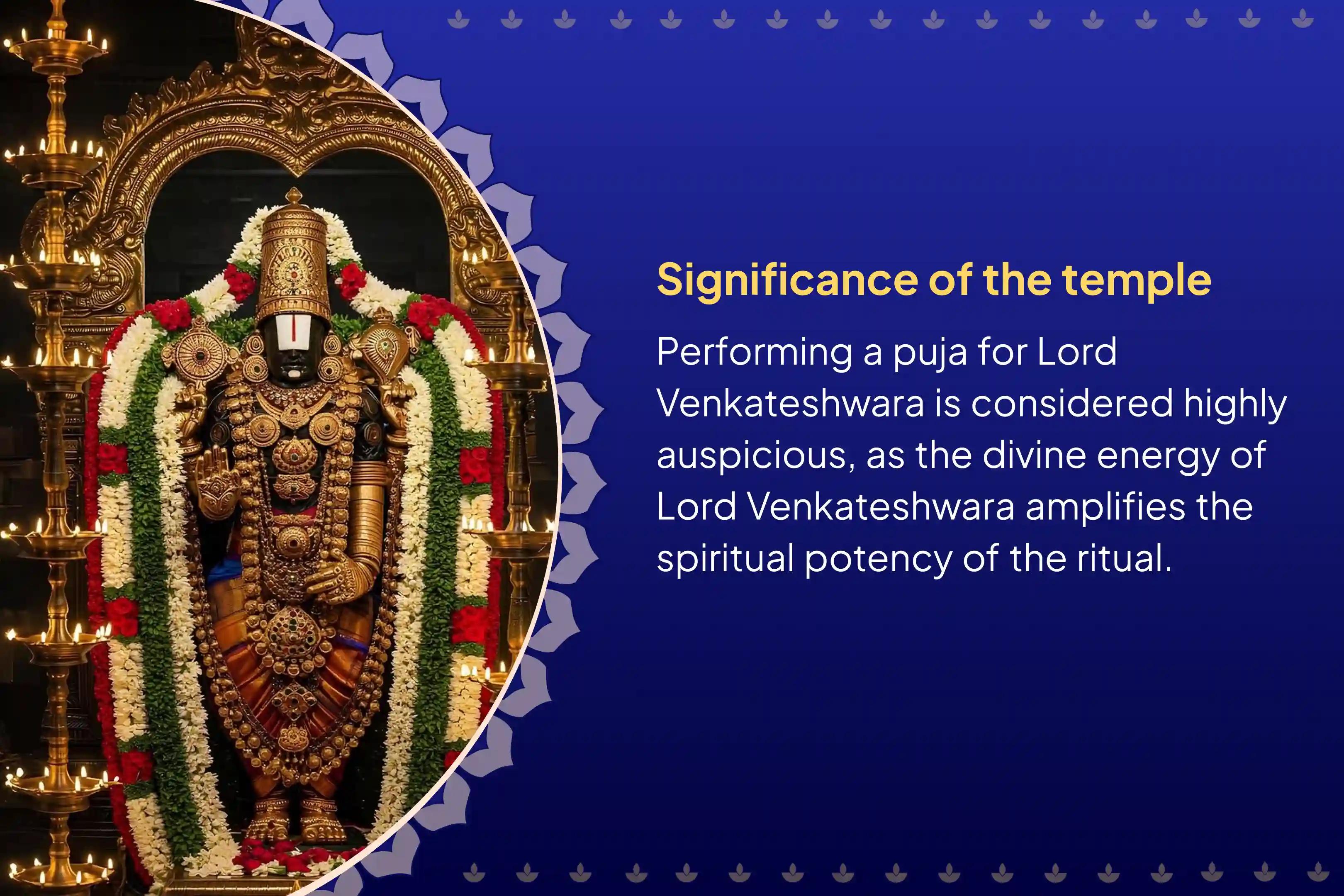 Participate in the Tuesday and Ekadashi Venaketshwara Swamy Special Ashtadala Pada Padmaradhana and Venkateshwara Tirumanjanam to invoke Venkateshwara's blessings and attract wealth and wisdom