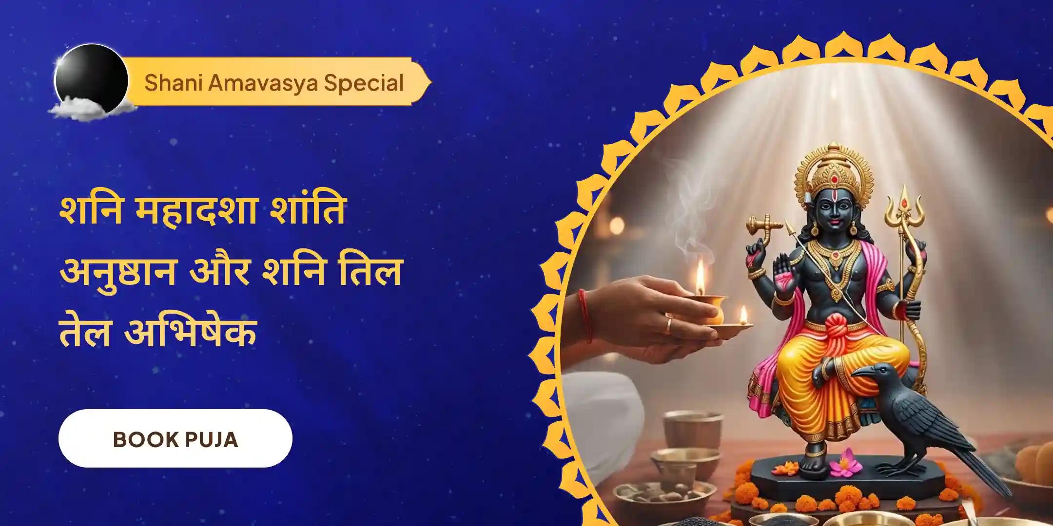 शनि साढ़े साती पीड़ा शांति, शनि तिल तेल अभिषेक और महादशा शांति महापूजा