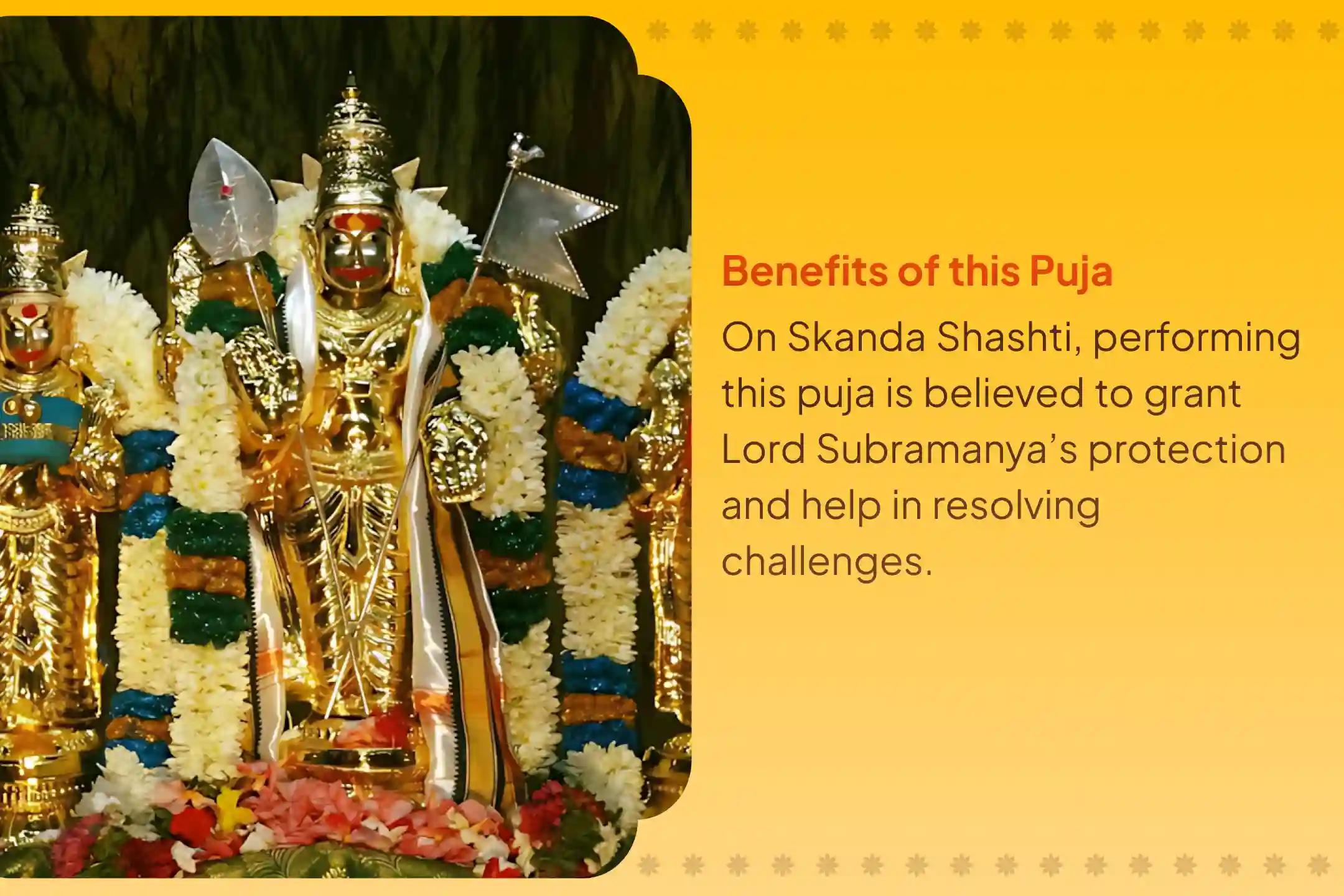 Participate in the Skanda Shashti Subramanya Special 36 Skanda Shashti Kavacham, Subramanya Bhujangam, and Vel Archana for protection and resolving challenges.