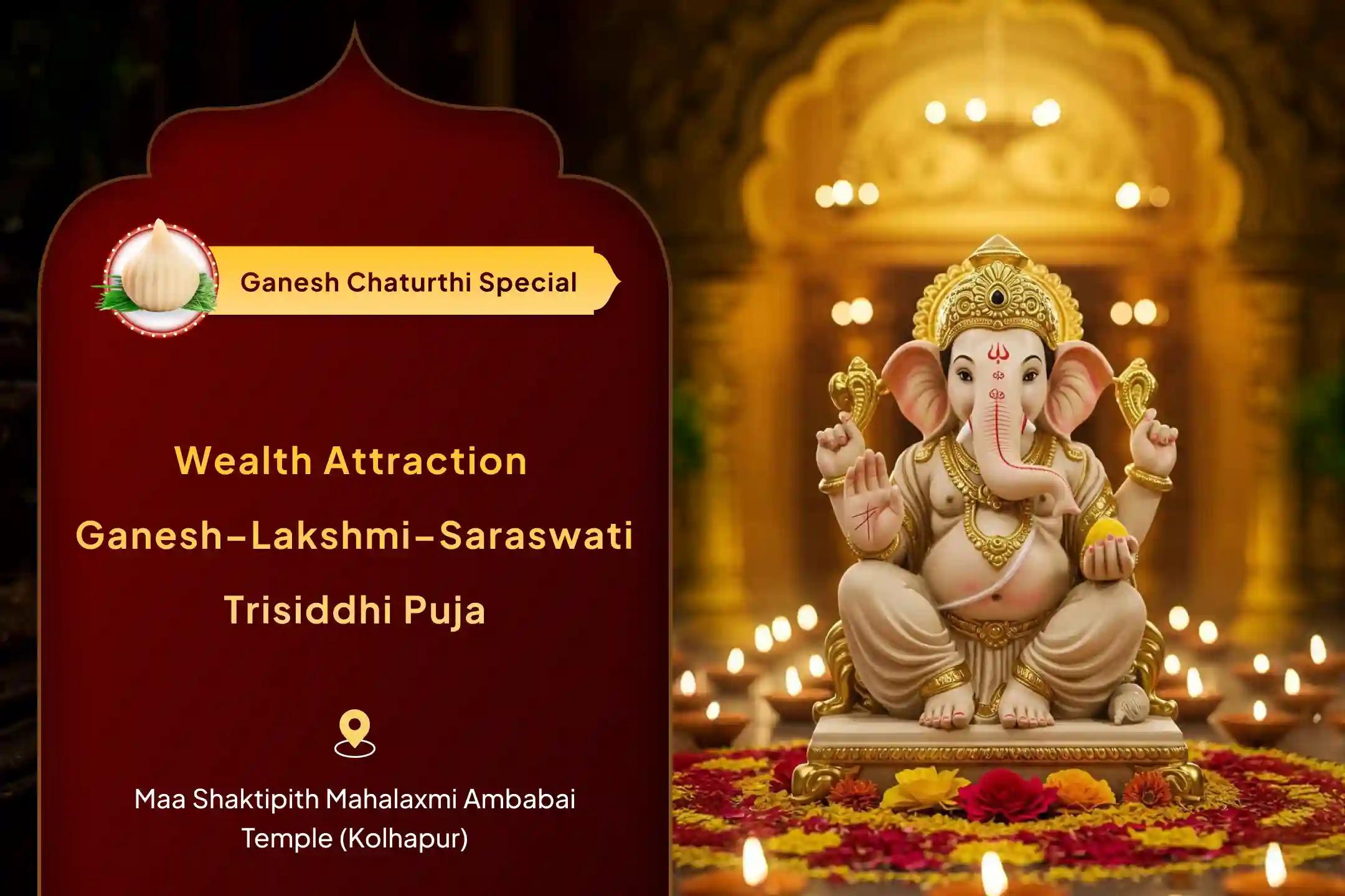 Ganesh Chaturthi Wealth Special Ganesh–Lakshmi–Saraswati Trisiddhi Puja Ganesh's Divine Blessings to Attract Wealth and Wisdom