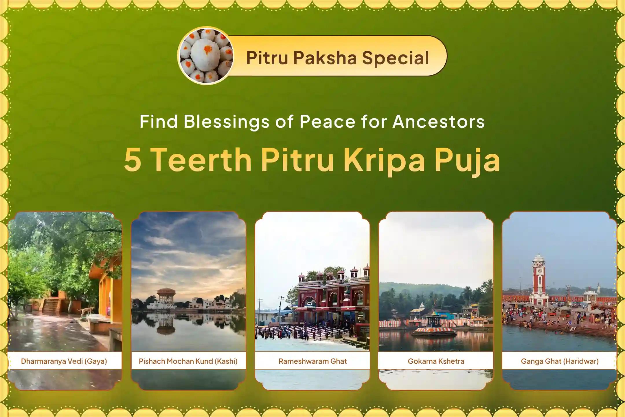  Panch Teerth Pitru Kripa Mahapuja Panch Tirth Pitru Dosha Nivran Puja and Kashi Ganga Aarti for Peace of Ancestor's souls and Resolving Family Disputes