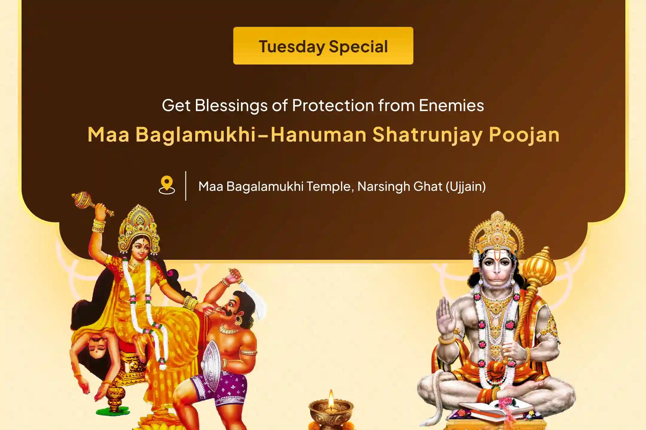 Shatru Vijay Prapti havan Maa Bagalamukhi Shatru Buddhi Vinashini havan and Hanuman Shatrunjay Pujan For Protection from Enemies and Destroying Negativity