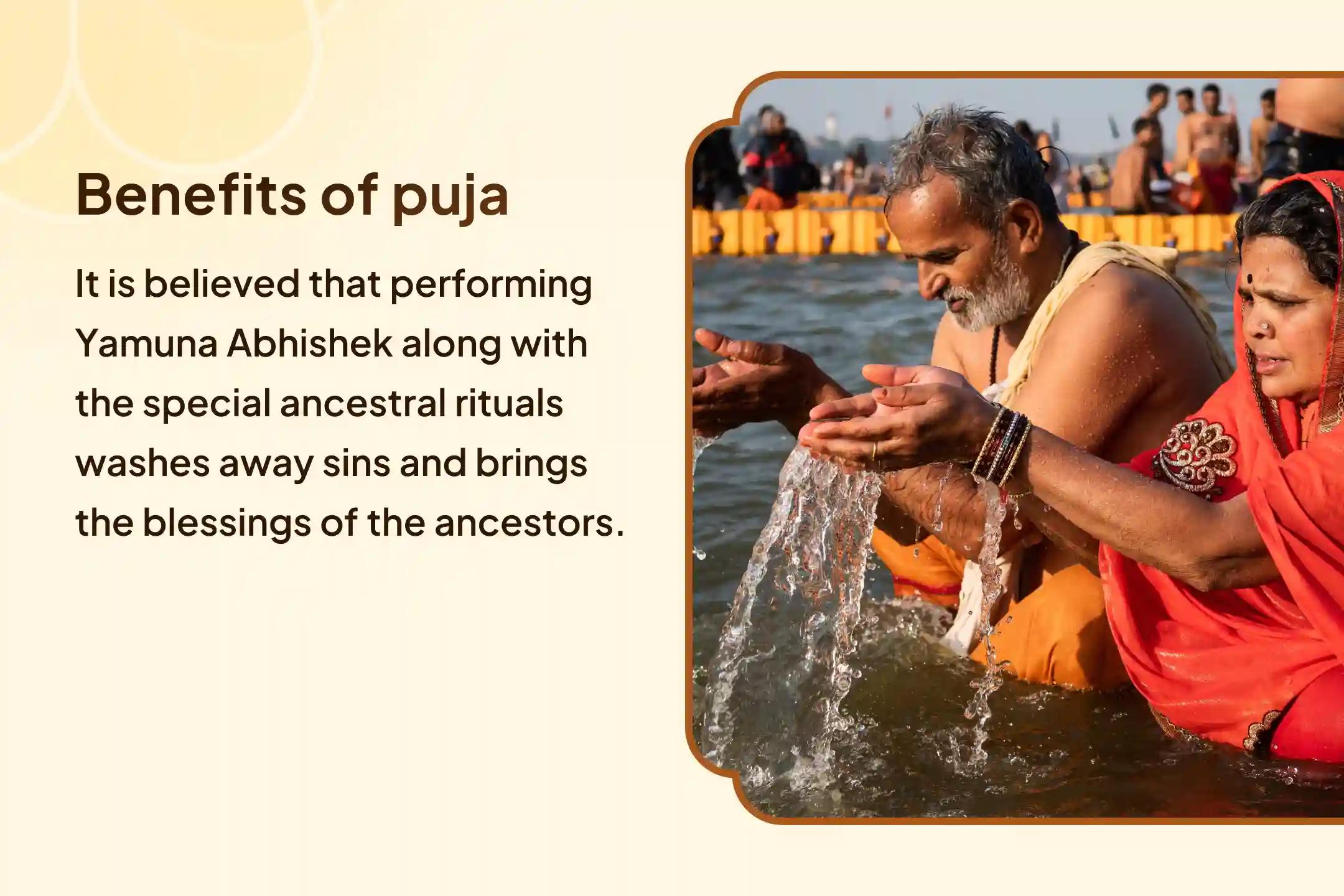 Yamuna Doodh Arpan for Maha Dosh Shanti Narayan Bali, Naag Bali, Yam Dand Mukti Puja and Yamuna Dudh Abhishek for Fulfillment of Ancestor's Unfulfilled Desires