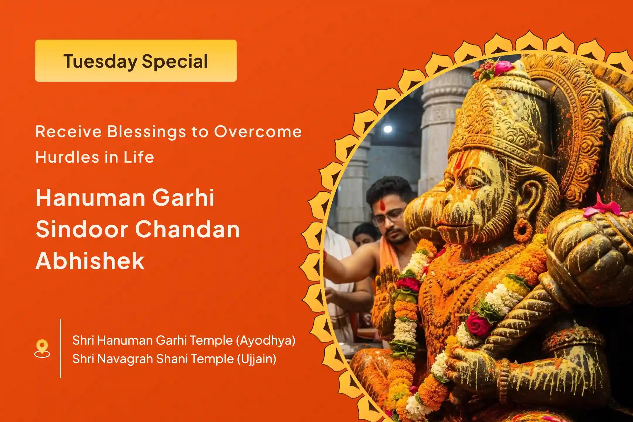 Before Pitru Paksha Tuesday Hanuman Garhi Special Hanuman Garhi Sindoor Chandan Abhishek,11,000 Hanuman Mool Mantra Jaap and Shani Til Tel Abhishek for Hanuman's Blessings to Overcome Hurdles in Life
