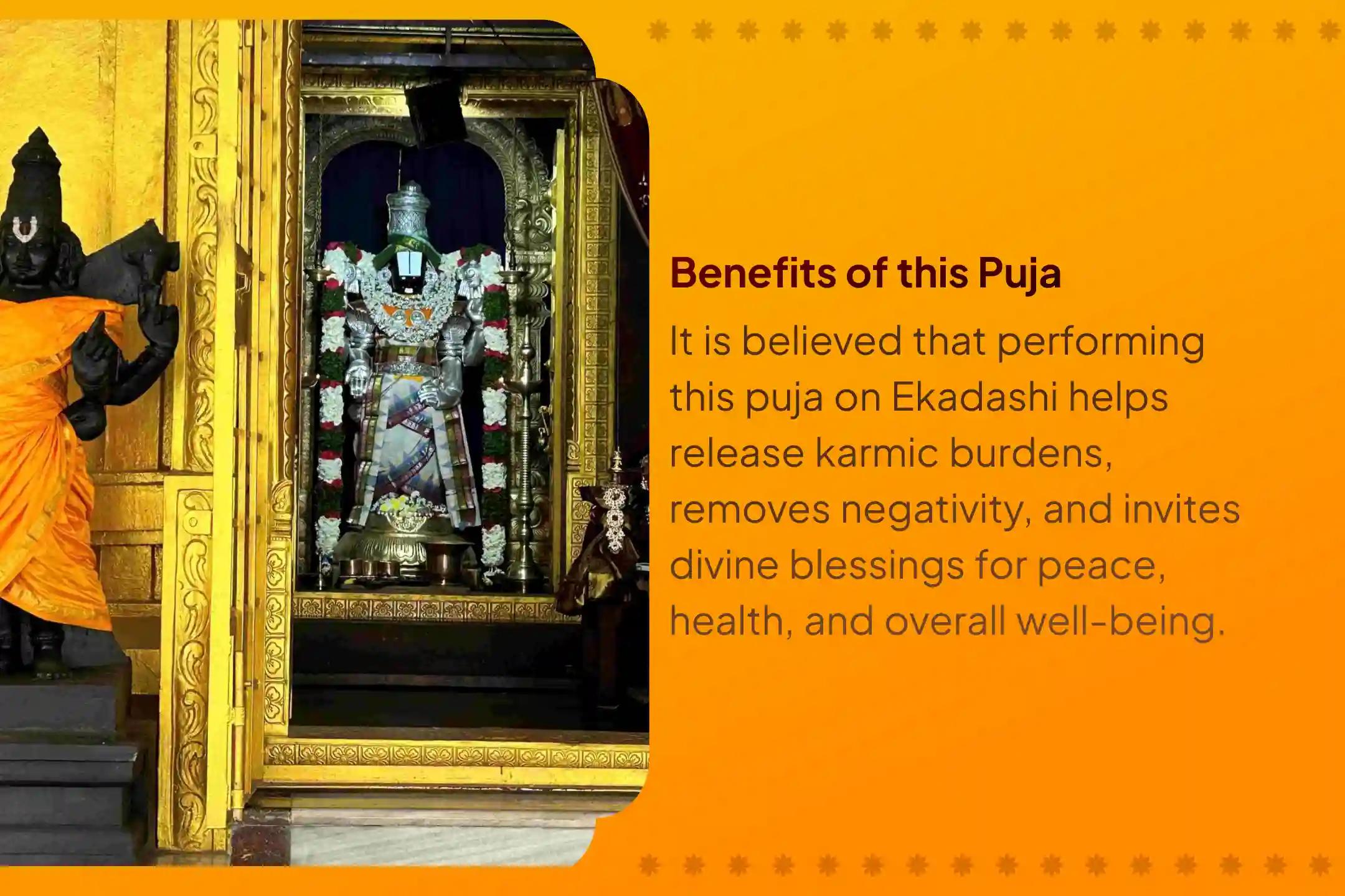 Participate in the Last Ekadashi Venkateshwara Swamy special Sahasra Tulsi Dal Archana and Venkateshwara Vaibhav Homam to free yourself from karmic cycles and negativity.