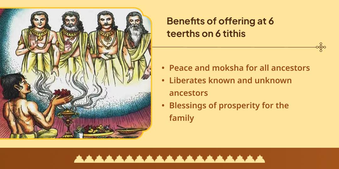 Pitru Paksha 6 Tithi, 6 Moksha Teerth Sarv Pitru Tripti Panda Seva Sankalp