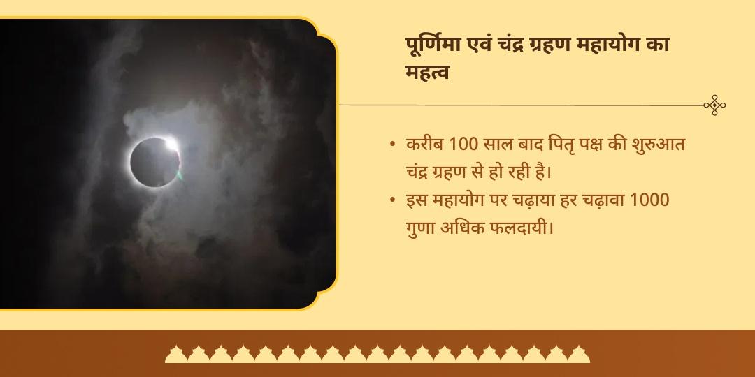 पितृ पक्ष प्रारंभ एवं वर्ष अंतिम चंद्र ग्रहण महायोग विष्णु, शिव, सूर्य चढ़ावा