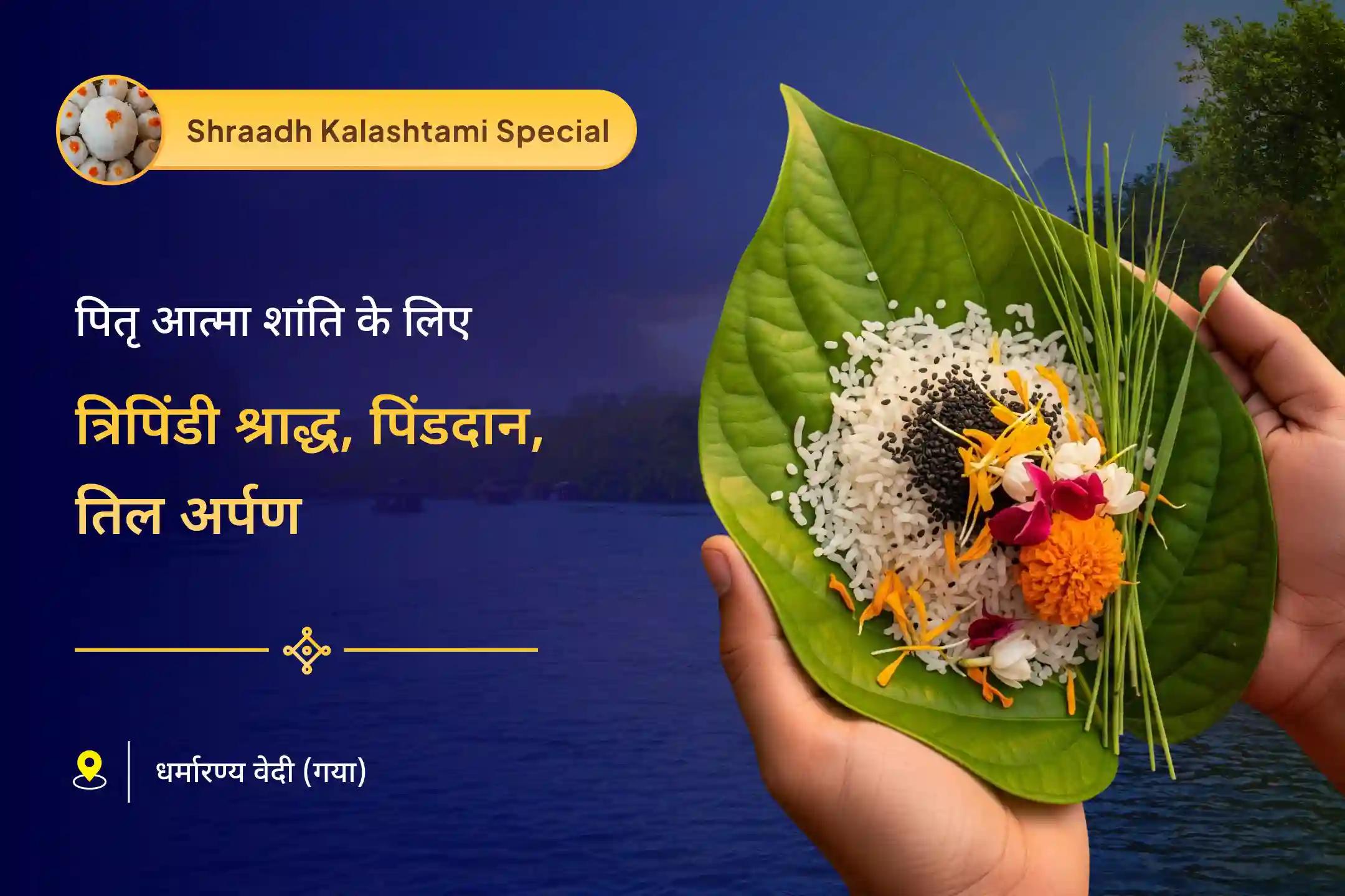 दिवंगत आत्माओं की शांति के लिए प्रेत-मुक्ति संकल्प - त्रिपिंडी श्राद्ध और पिंड दान त्रिपिंडी श्राद्ध, पिंड दान और तिल तर्पणम्