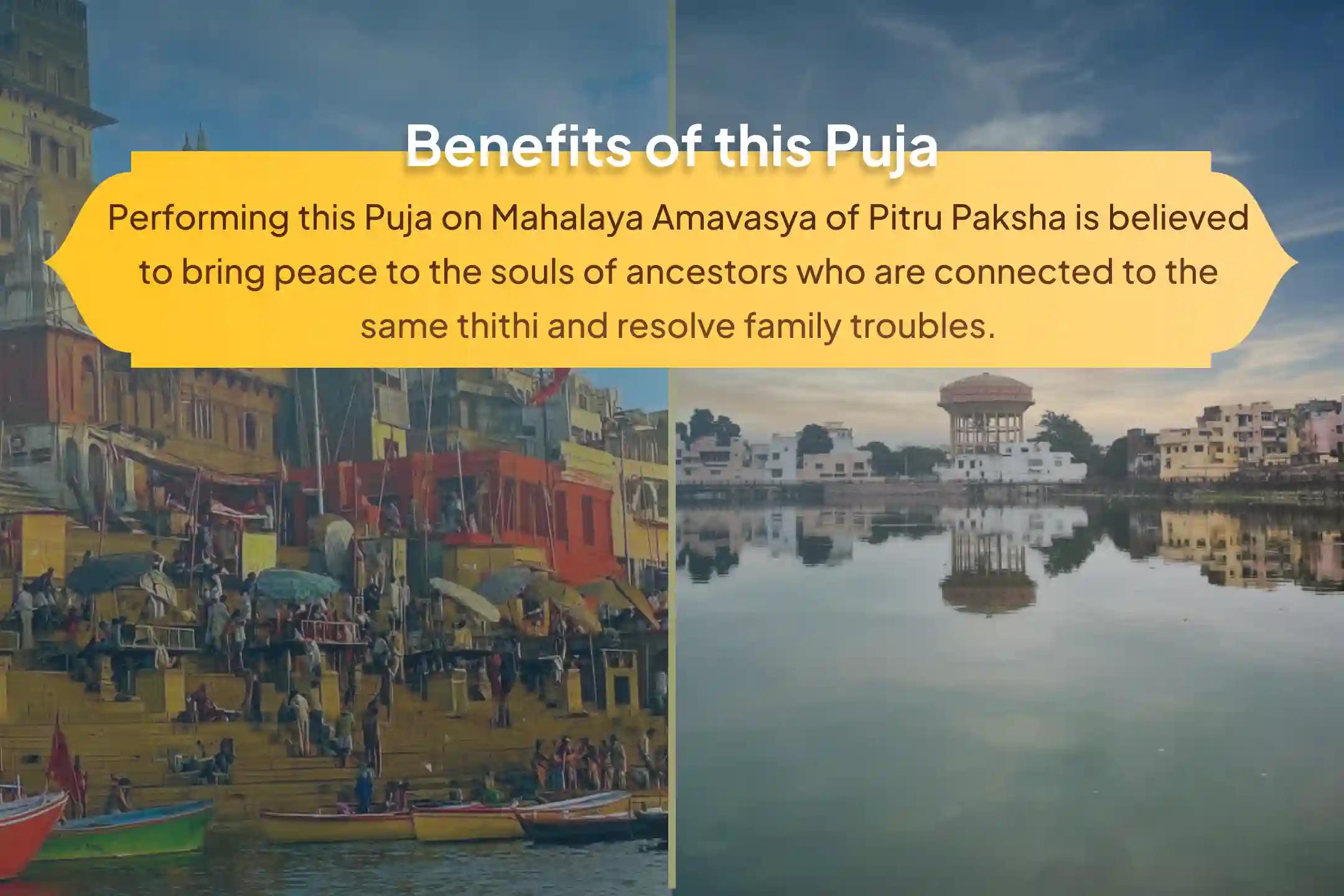 Participate in the Mahalaya Amavasya Shraadh Kashi Special Mahalaya Amavasya Pitru Dosh Shanti Mahapuja and Kashi Ganga Aarti for ancestral karmic relief and resolving family disputes