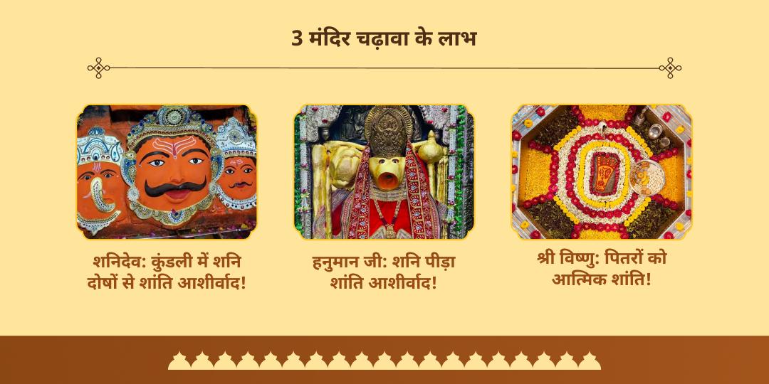 पितृ पक्ष महा सप्तमी-शनिवार सर्वबाधा नाशक विष्णु, शनि, हनुमान 3 मंदिर चढ़ावा