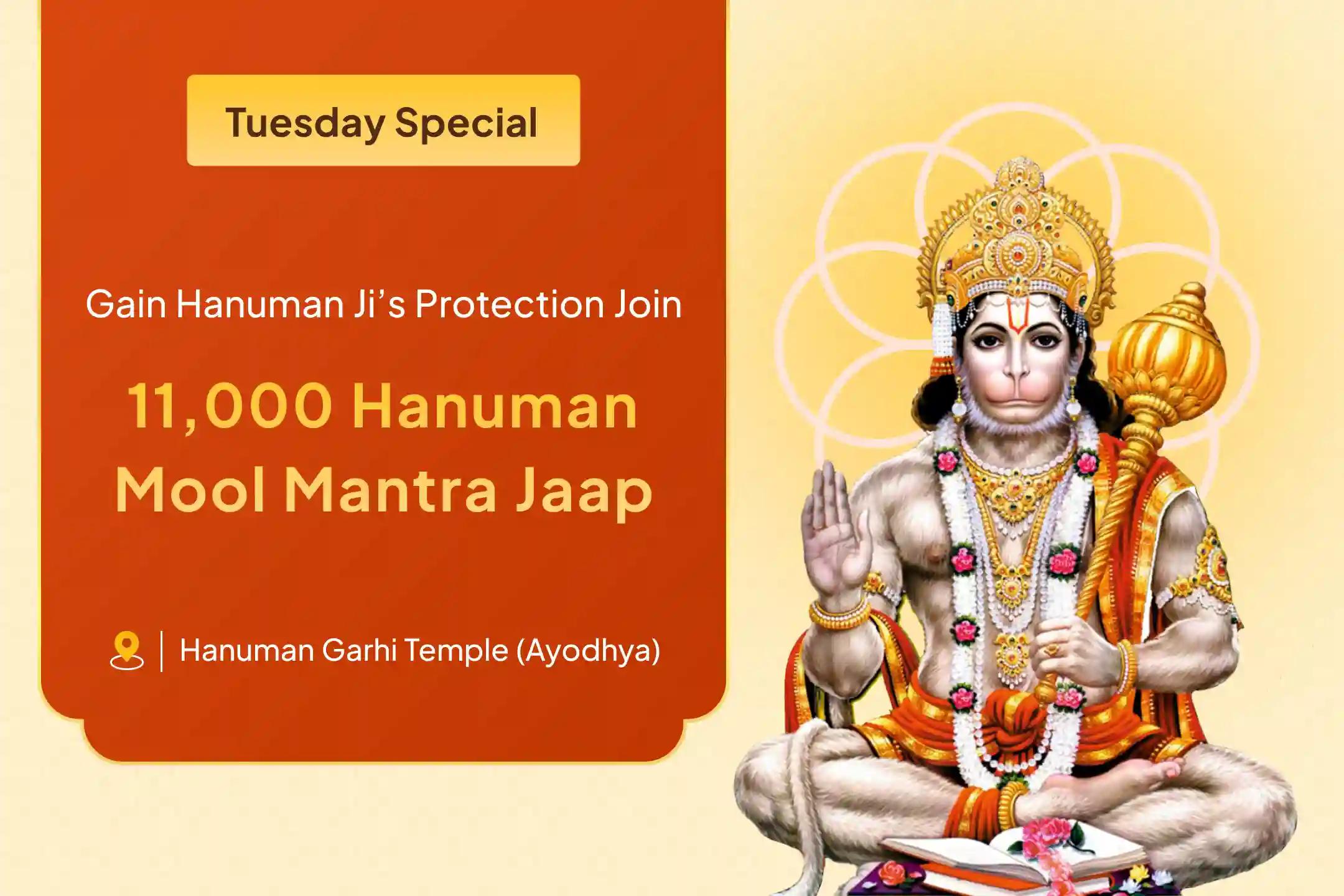Mangalwaar Hanuman Garhi 11k Mool Mantra Jaap Hanuman Garhi 11,000 Hanuman Mool Mantra Jaap, Sindoor Abhishek and Sunderkand Path for Unshakable Strength and Divine Protection