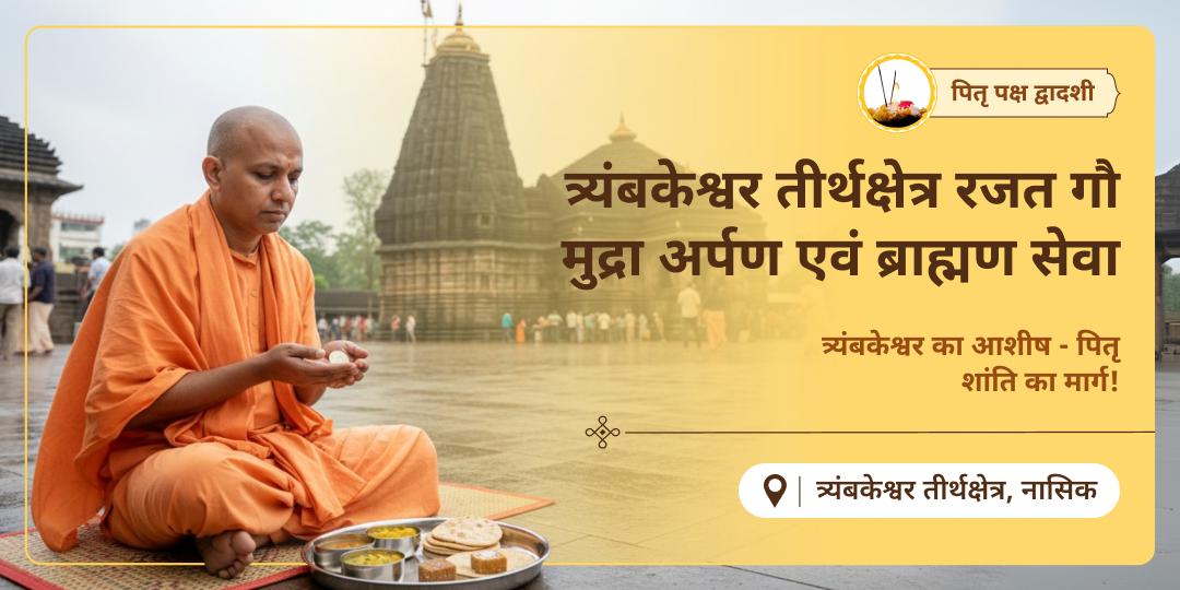 पितृ पक्ष में पितृ शांति हेतु सर्वश्रेष्ठ सेवा करें - नासिक तीर्थक्षेत्र में रजत गौ मुद्रा अर्पण एवं ब्राह्मण सेवा करें - पितरों की उच्च लोंको में स्थान दिलाएं।  