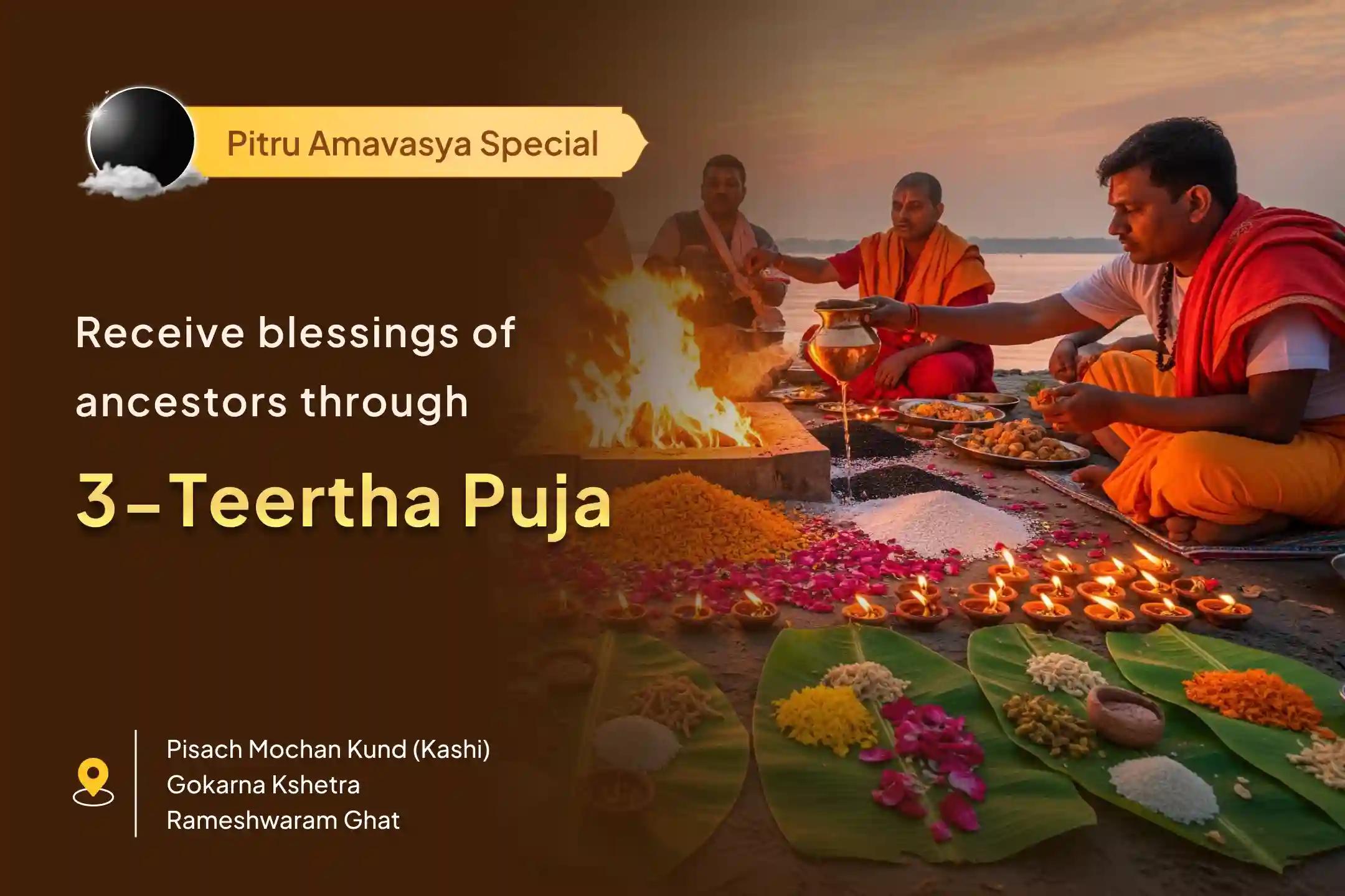 Mahalaya Grand Pitru Shanti Special Kashi-Rameshwaram Ghat-Gokarna Mahalaya Pitru Shanti Puja and Yagya for Ancestral Karmic Relief and Peaceful Life