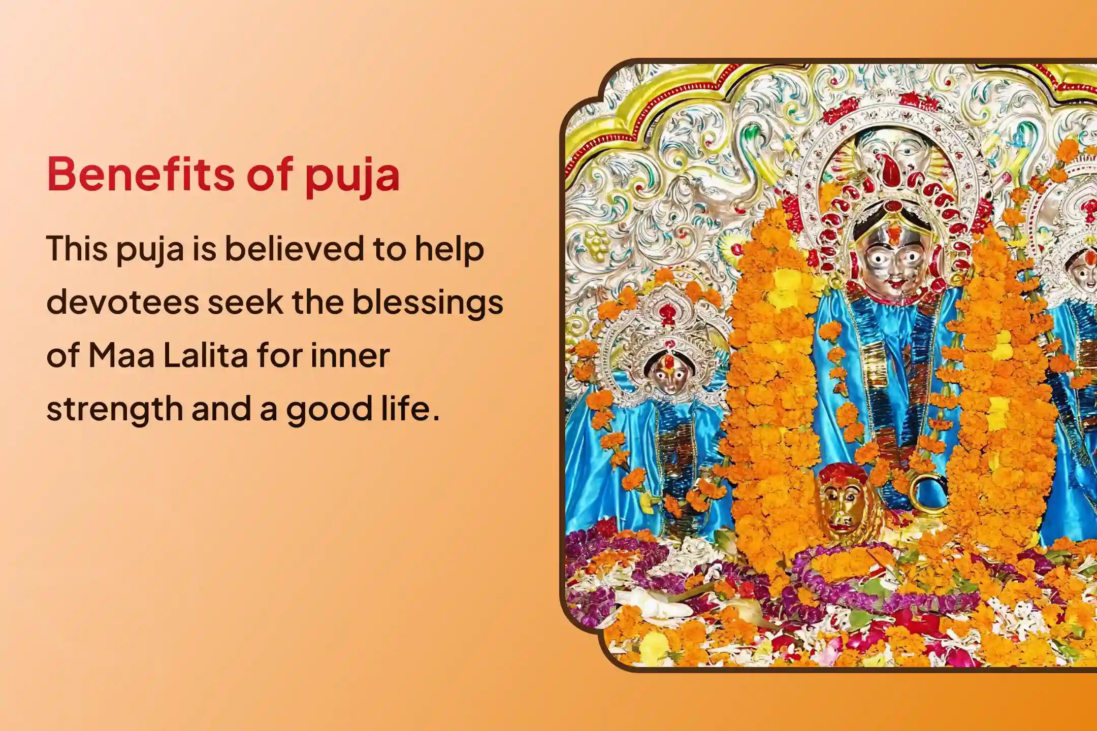 Participate in the Day of Lalita Tripura Sundari Shaktipeetha Special 21 Maa Lalita Sahasranaam Path and Sri Vidya Homam for the goddess's blessings and strength