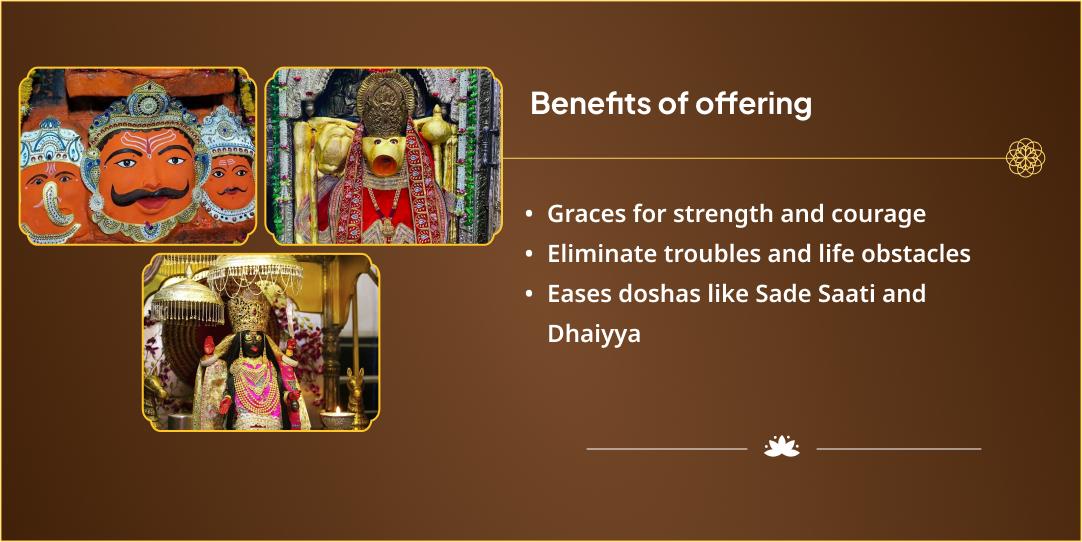 Maha Navratri Panchami-Saturday Mahakali, Shanidev & Hanuman 3 Temple Chadhava
