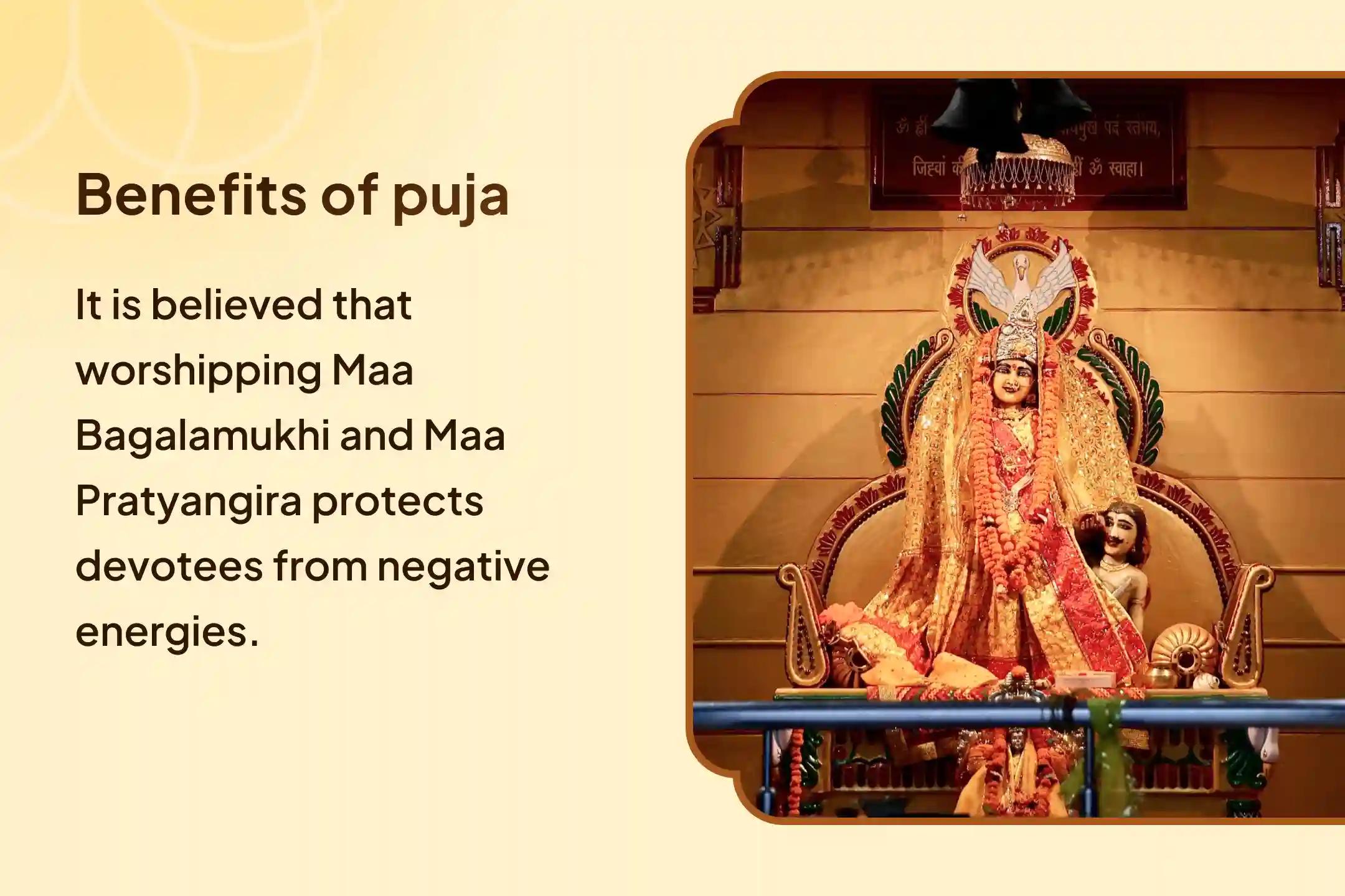 Participate in the Thursday Siddhapeeth Special Bagalamukhi-Pratyangira Kavach Path with 1,25,000 Bagalamukhi Mool Mantra Jaap and Havan to receive Devi’s protection against malevolent energies and negative influences.