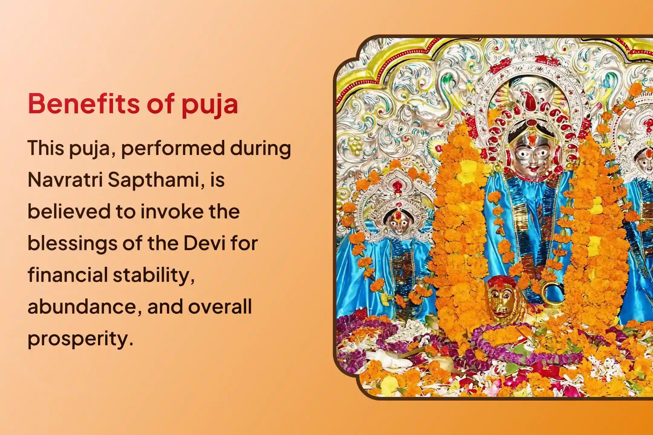 Participate in the Maha Saptami Maa Raj Rajeshwari Shaktipeetha Kumkum Archana, and 108 Kanya Bhojan to invoke the most supreme form of Devi and invite the blessings of abundance