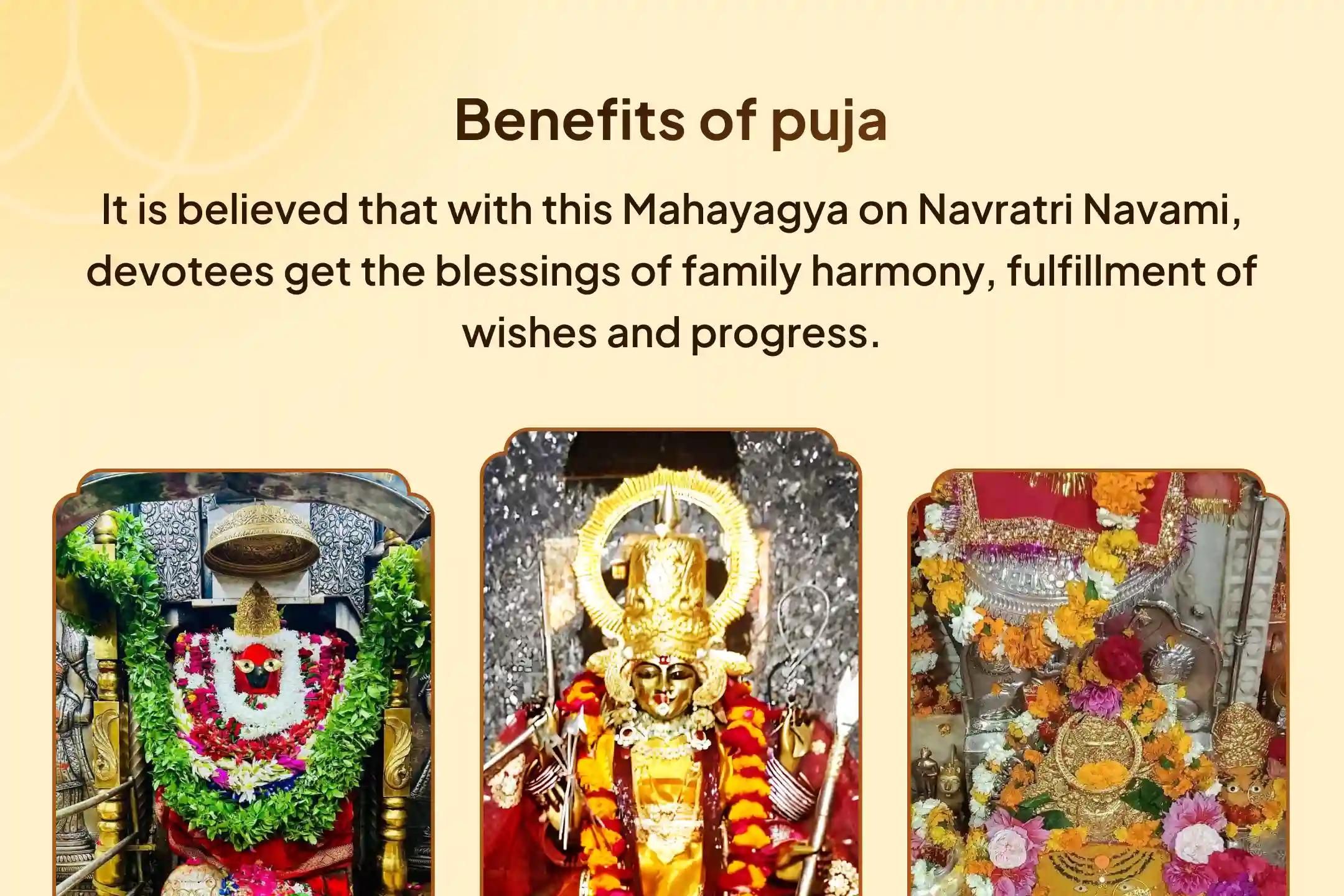 🪔 Feel the power of Navami Mahayagya in 3 Shaktipeeths together for fulfillment of desires and family happiness on the last day of Navratri.