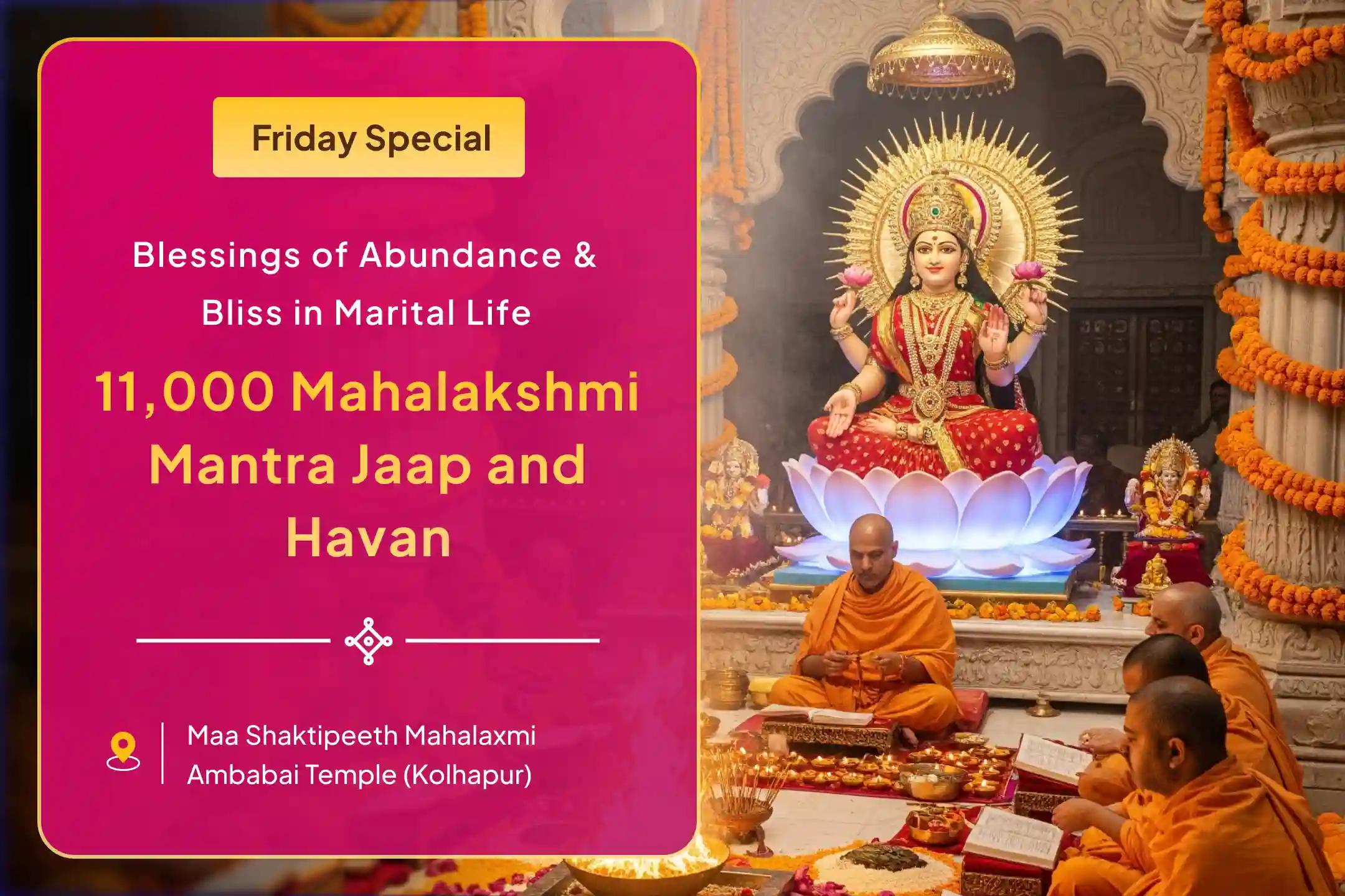 Participate in the Mahalakshmi Wealth and Abundance Special Puja and Havan, invoking Maha Lakshmi through the Ashtalakshmi Havan for ultimate wealth, prosperity, and debt relief.