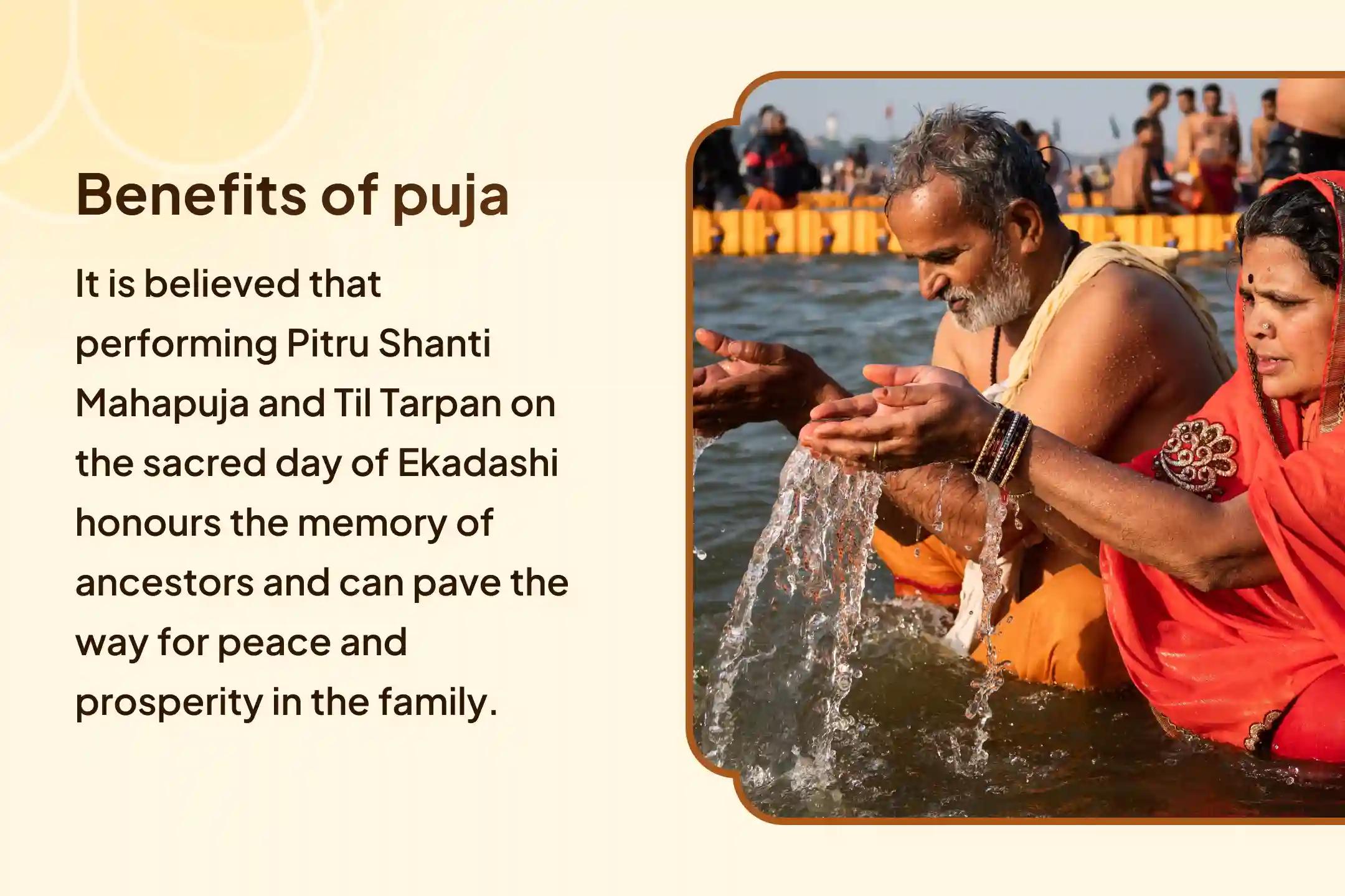 On the auspicious day of Ekadashi, through the special Gokarna Pitru Shanti Mahapuja and Til Tarpan, receive the blessings of your ancestors for family harmony 🤝 and prosperity 💰.🙏🌸