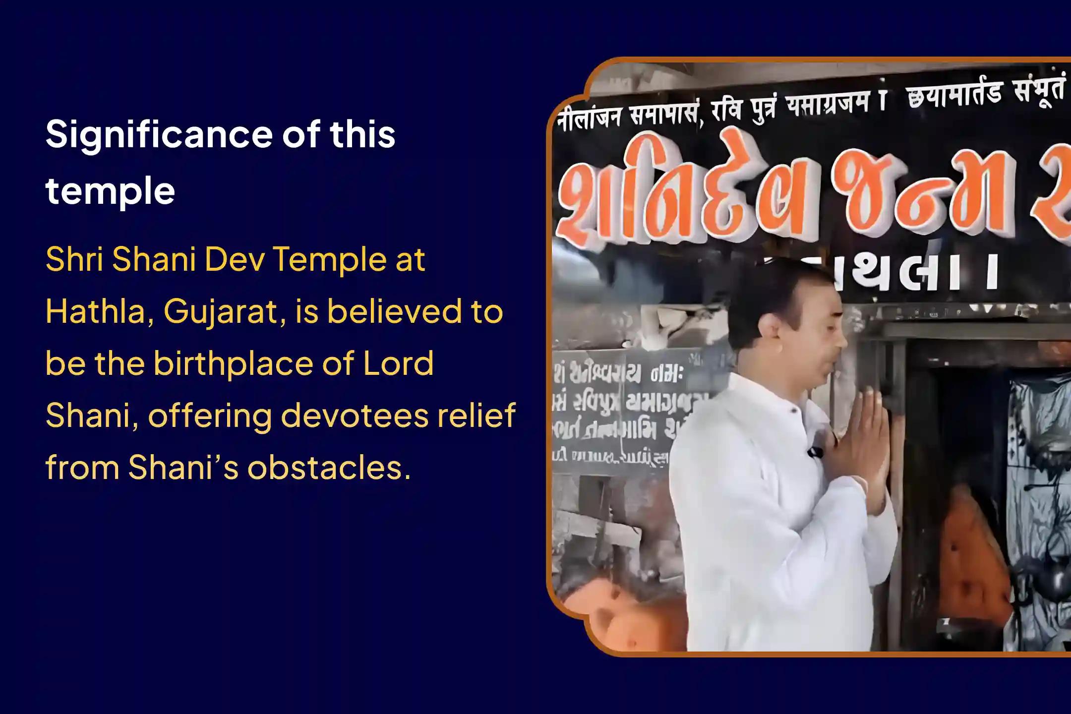 Participate in the Birth Place of Shani - Shani Trayodashi Special Shani Saade Saati Peeda Shanti Mahapuja, Shani Til Tel Abhishek, and Mahadasha Shanti Mahapuja for relief during saade saati and overcoming obstacles