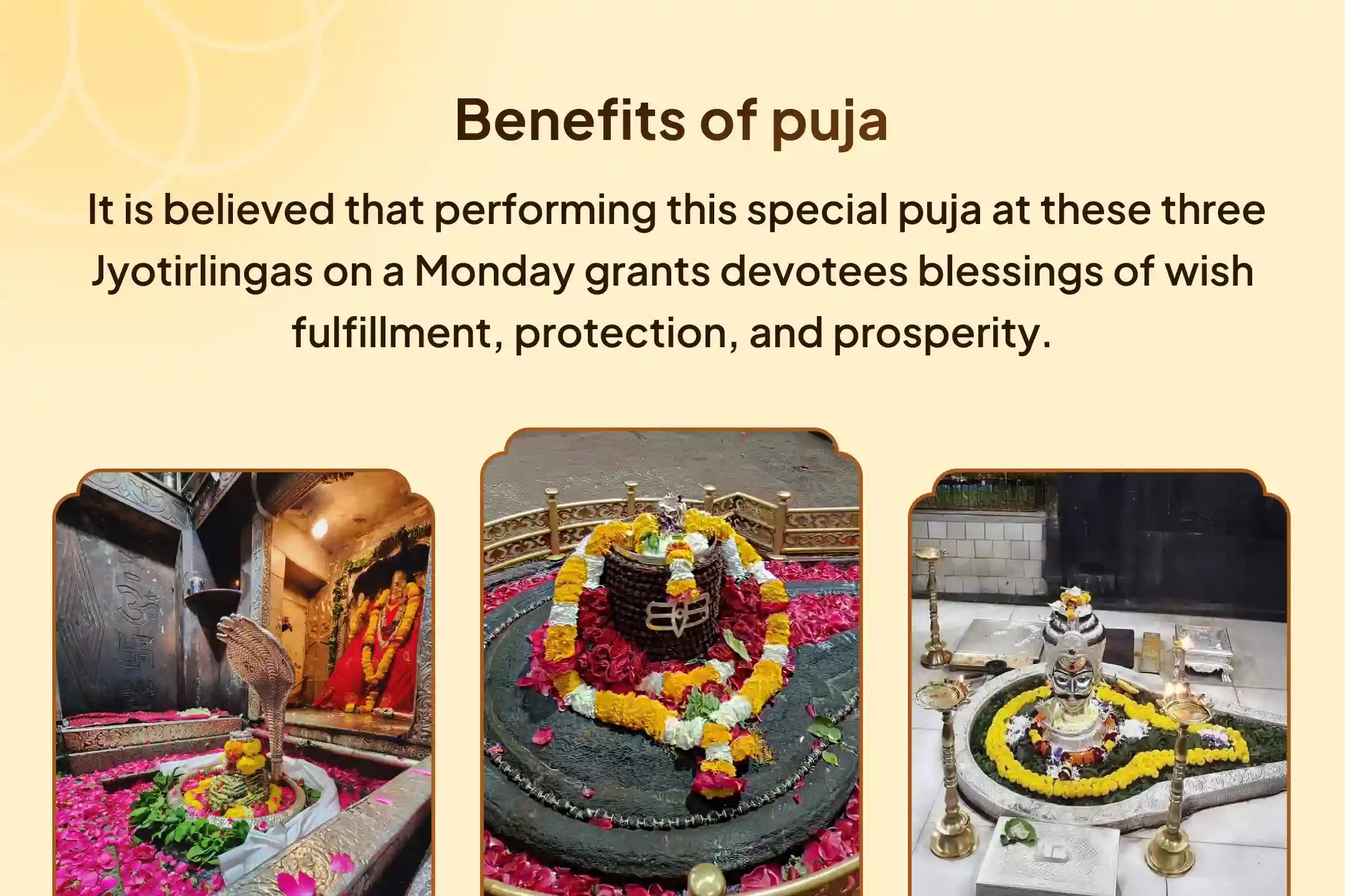 Participate in the 3 Jyotirlinga Combo Special – Trimbakeshwar, Omkareshwar, and Grishneshwar Rudrabhishek and Rudra Homam to receive Lord Shiva’s blessings for health, protection, and spiritual empowerment
