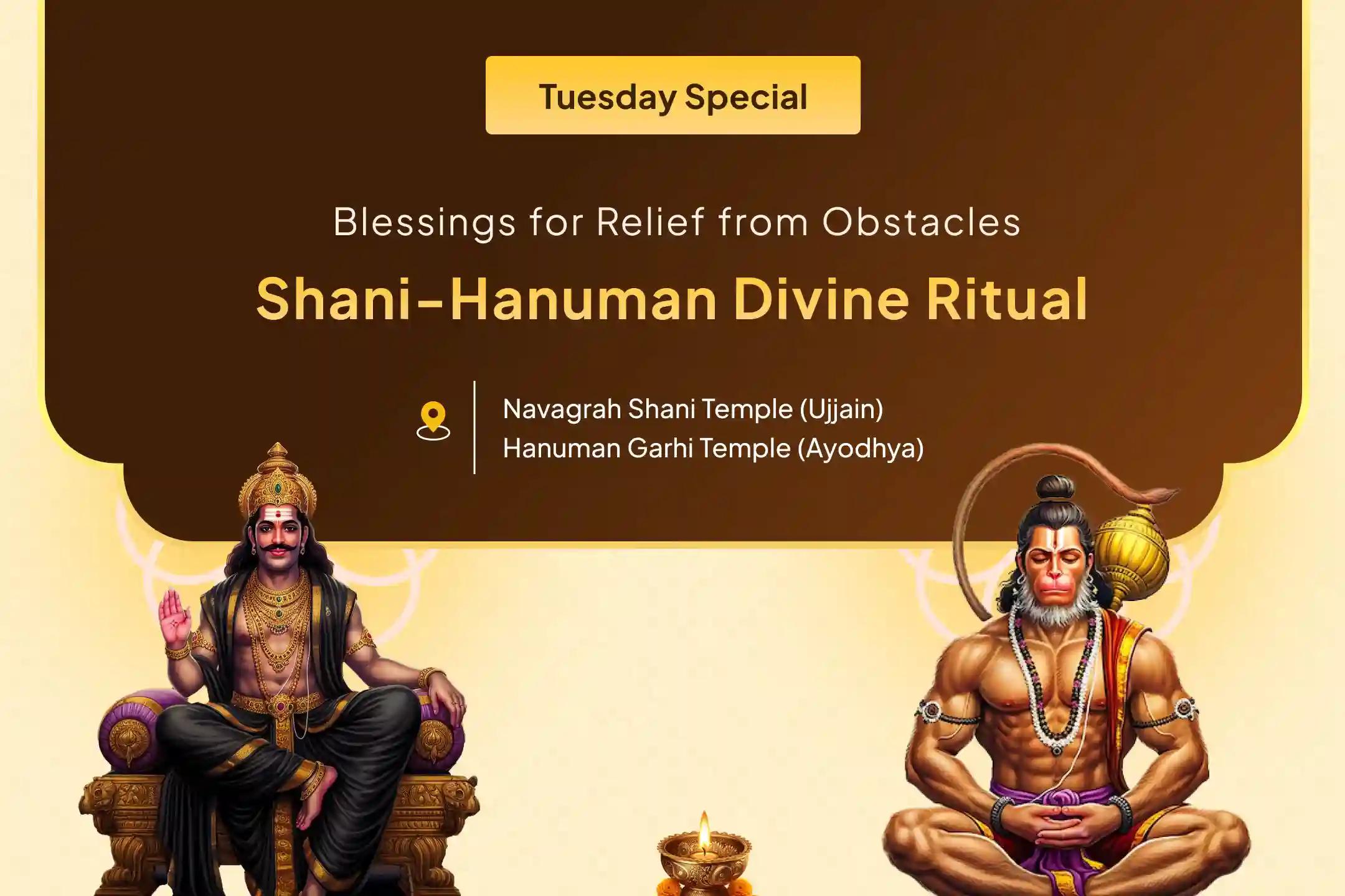  🌿 On this sacred Tuesday, participate in the rituals at Shri Hanuman Garhi Temple and Shri Navgrah Shani Temple and experience relief from life’s obstacles through the blessings of Sankat Mochan Hanuman Ji 🔥