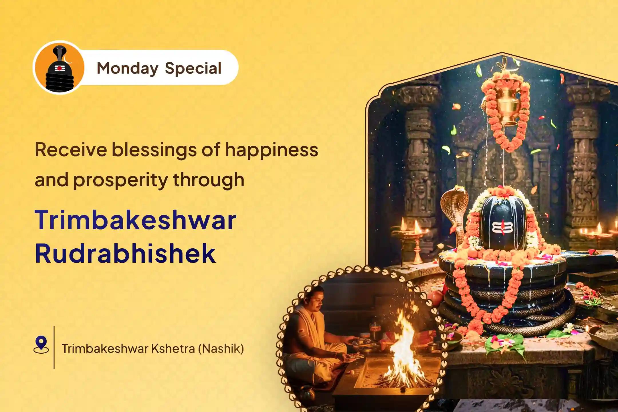 Receive the combined blessings of the Tridev 🛕🙏 by participating in the Shri Trimbakeshwar Jyotirlinga Rudrabhishek for prosperity 💰, goal fulfillment 🎯, and relief from life’s obstacles.