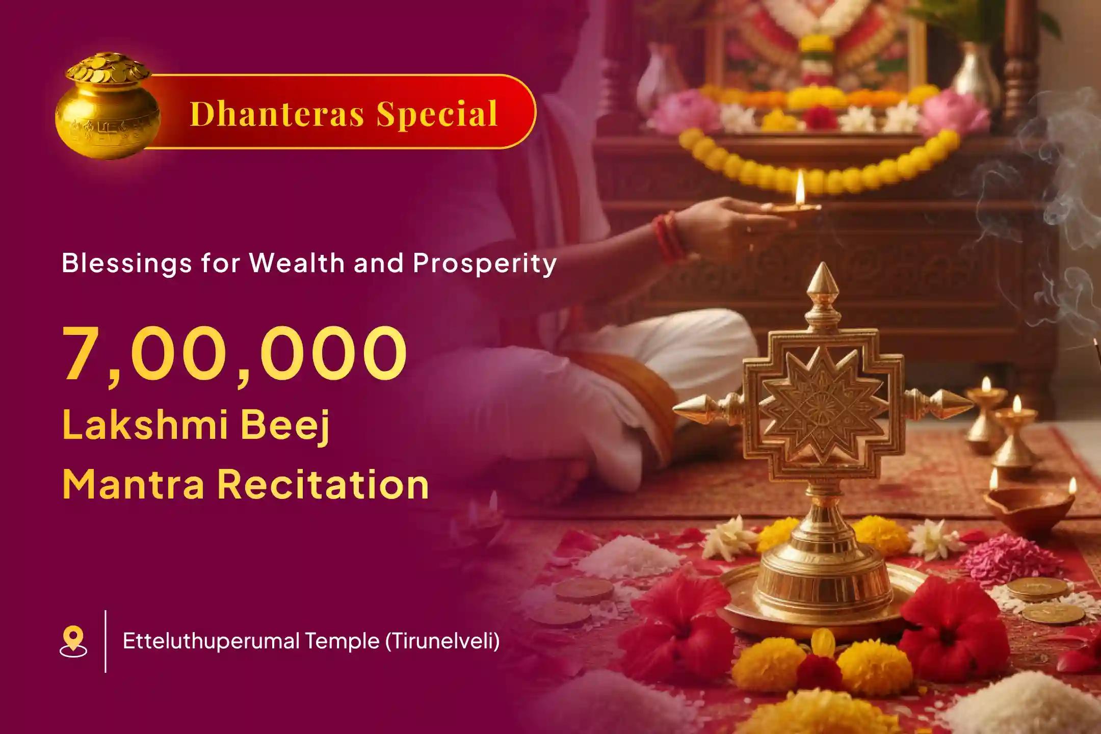 On the auspicious day of Dhanteras, invoke the divine blessings of Maa Lakshmi through the Mahalakshmi Shri Yantra energized with 7,00,000 Lakshmi Beej Mantras 🙏 and receive the blessings of wealth and prosperity 💰✨