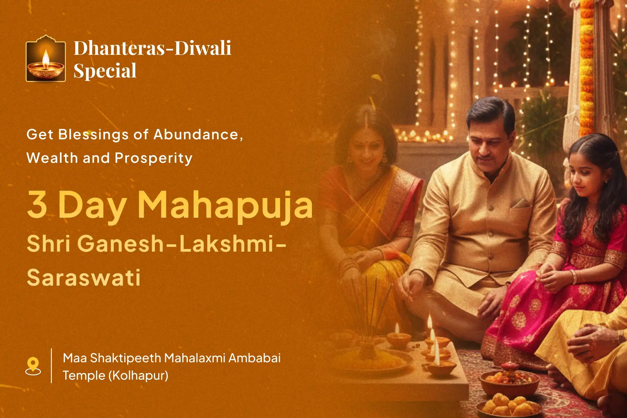 ✨ Are you ready to welcome the divine light of Diwali for a truly prosperous new year? This 3-Day Mahapuja brings the combined grace of the three great Deities for ultimate success.