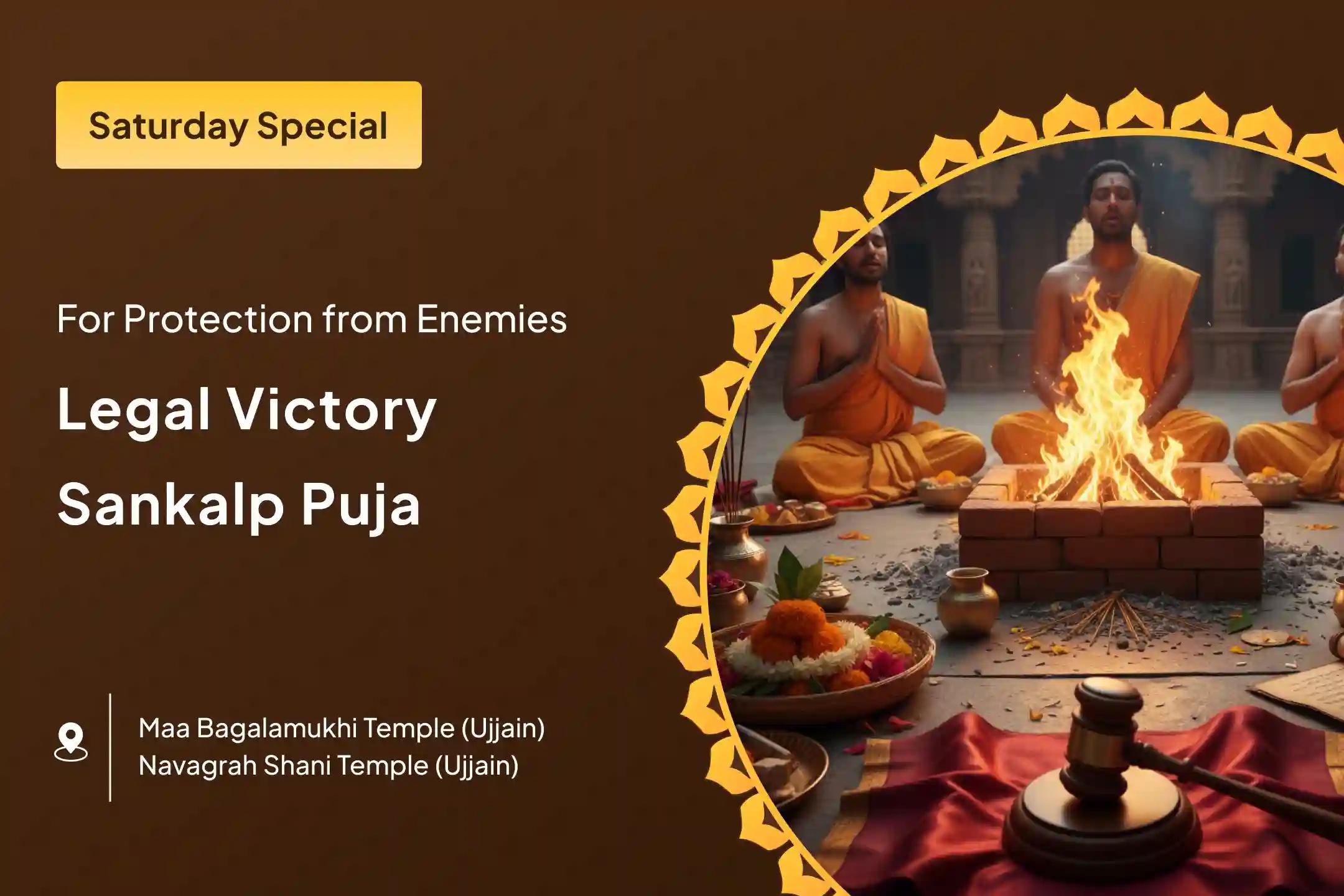 ⚖️ For blessings of victory over enemies and in court cases, join the Legal Victory Sankalp Puja and Shani-Bagalamukhi Havan this Saturday! 🙏