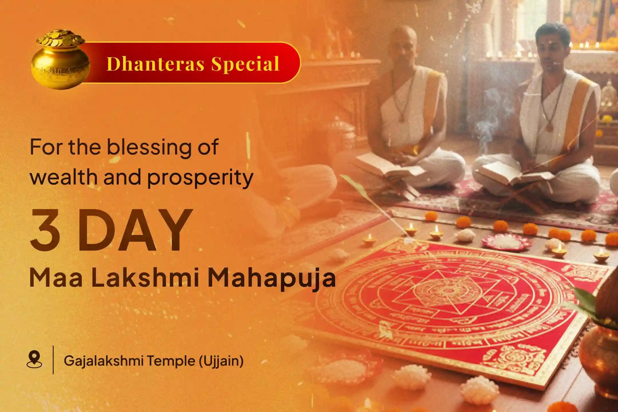 On the holy day of Dhanteras 🌸 invoke the divine grace of Maa Lakshmi 🙏 through 11 Lakh Lakshmi Beej Mantra Jaap, Shri Yantra Pujan and Dhan Prakash yagya and receive the blessing of wealth and prosperity💰✨