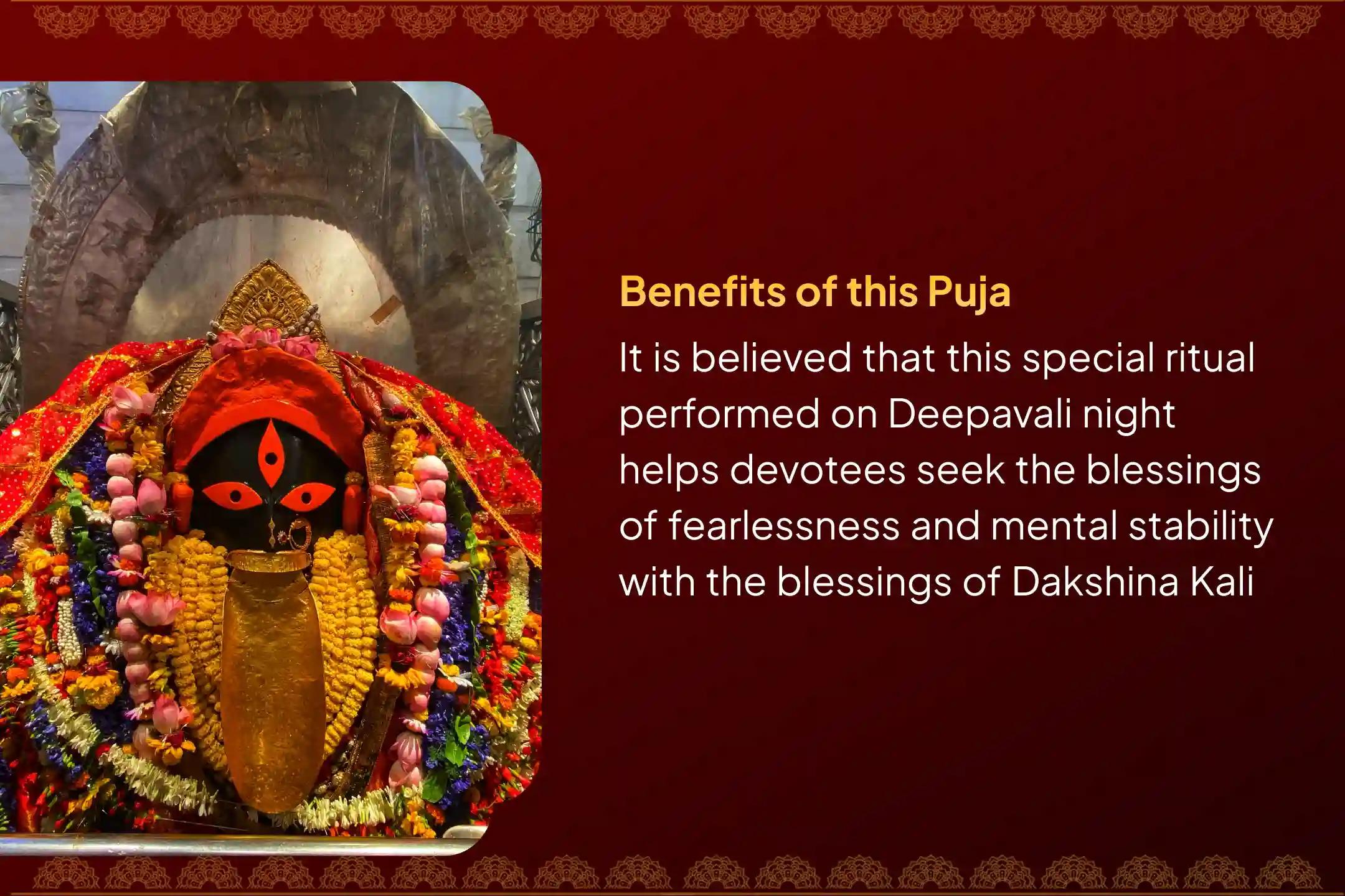 Participate in the Deepavali Nishit Kaal 'Shaktipeetha' Special Shree Shree Dakshina Kali Mata Mahanisha Pujan, Stotram Path, and Havan for Fearlessness and Achieving Mental Stability