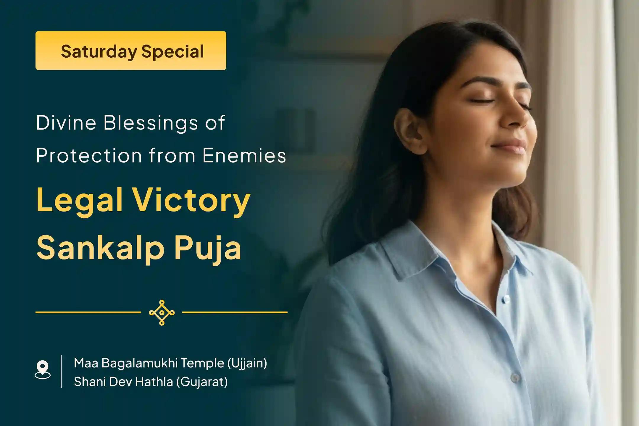⚖️ Join us this Saturday for the Legal Victory Sankalp Puja and Shani-Bagalamukhi Havan for blessings of victory over enemies and court cases 🙏