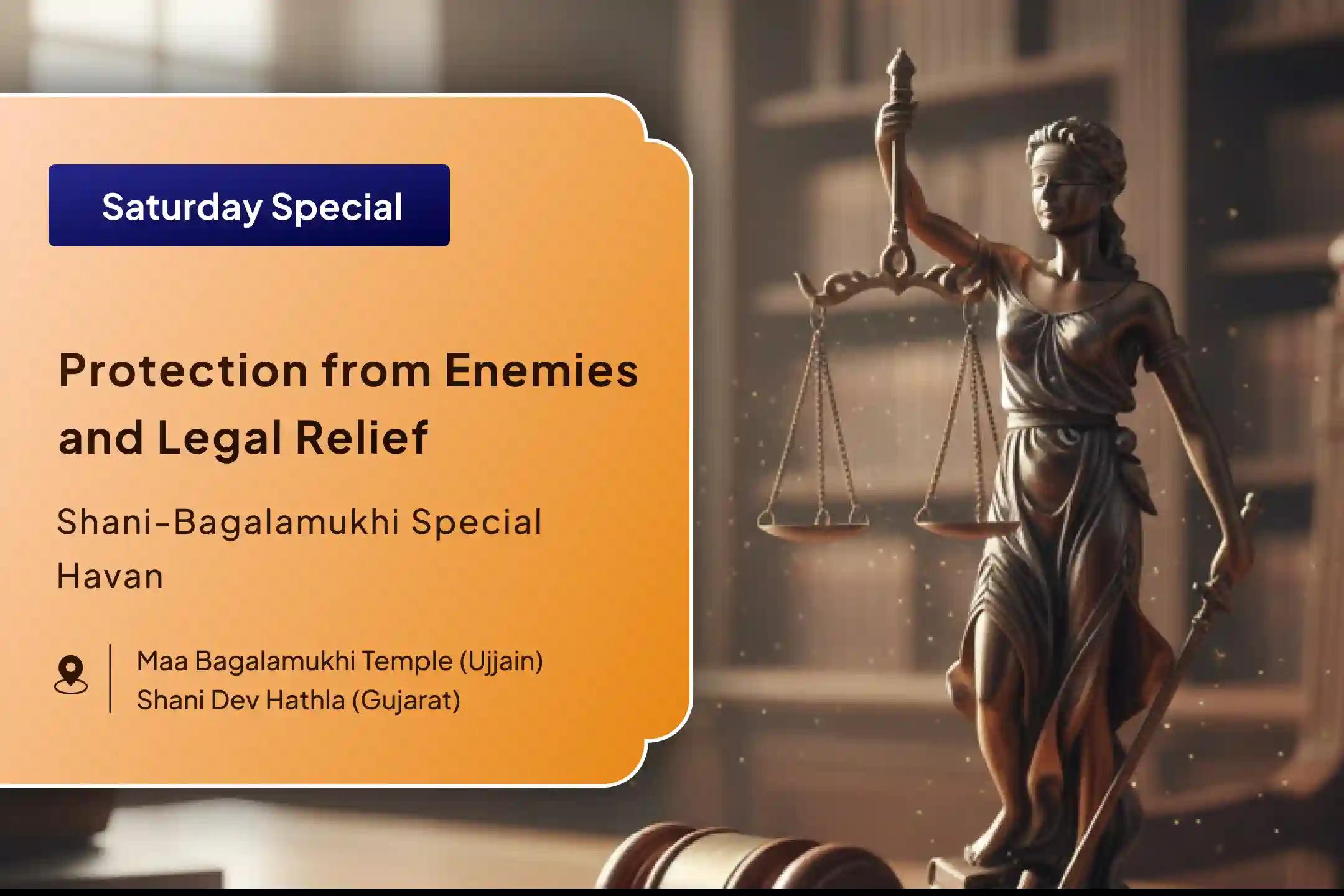 ⚖️ Struggling with enemies’ conspiracies and tangled legal cases? Get blessings of justice through the special rituals at Maa Bagalamukhi Temple and Hathla Shani Temple 🙏🔱