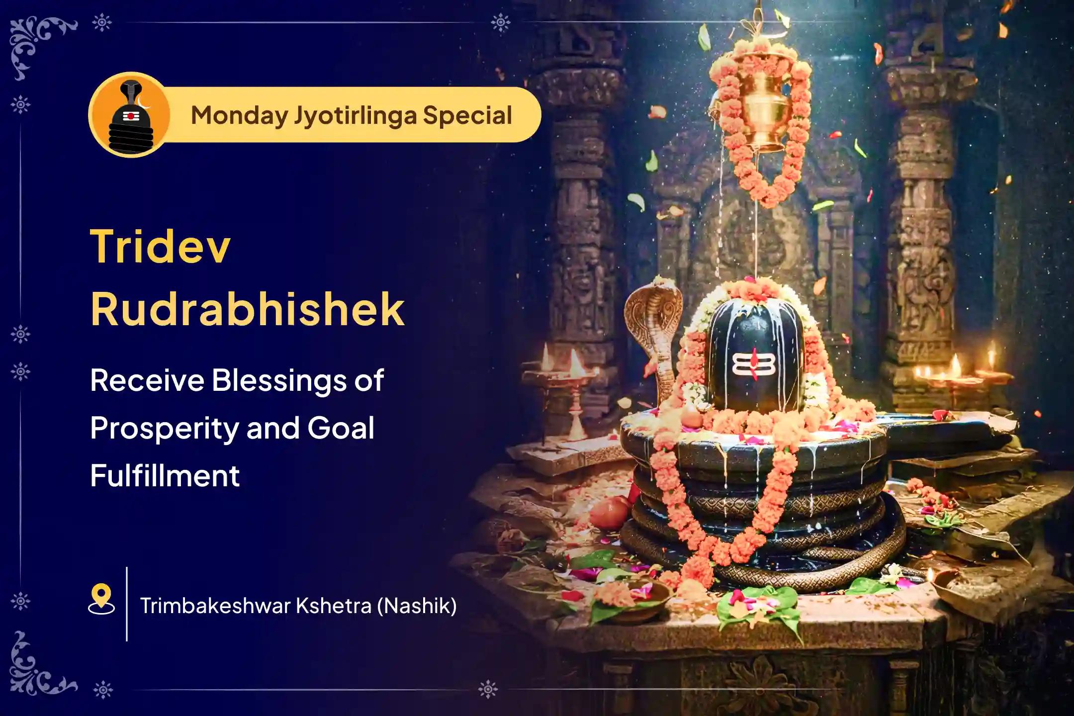 The combined energy of the Tridev, the power of Jyotirlinga, and the auspiciousness of Monday... this Rudrabhishek brings divine blessings for prosperity, goal fulfillment, and relief from obstacles.