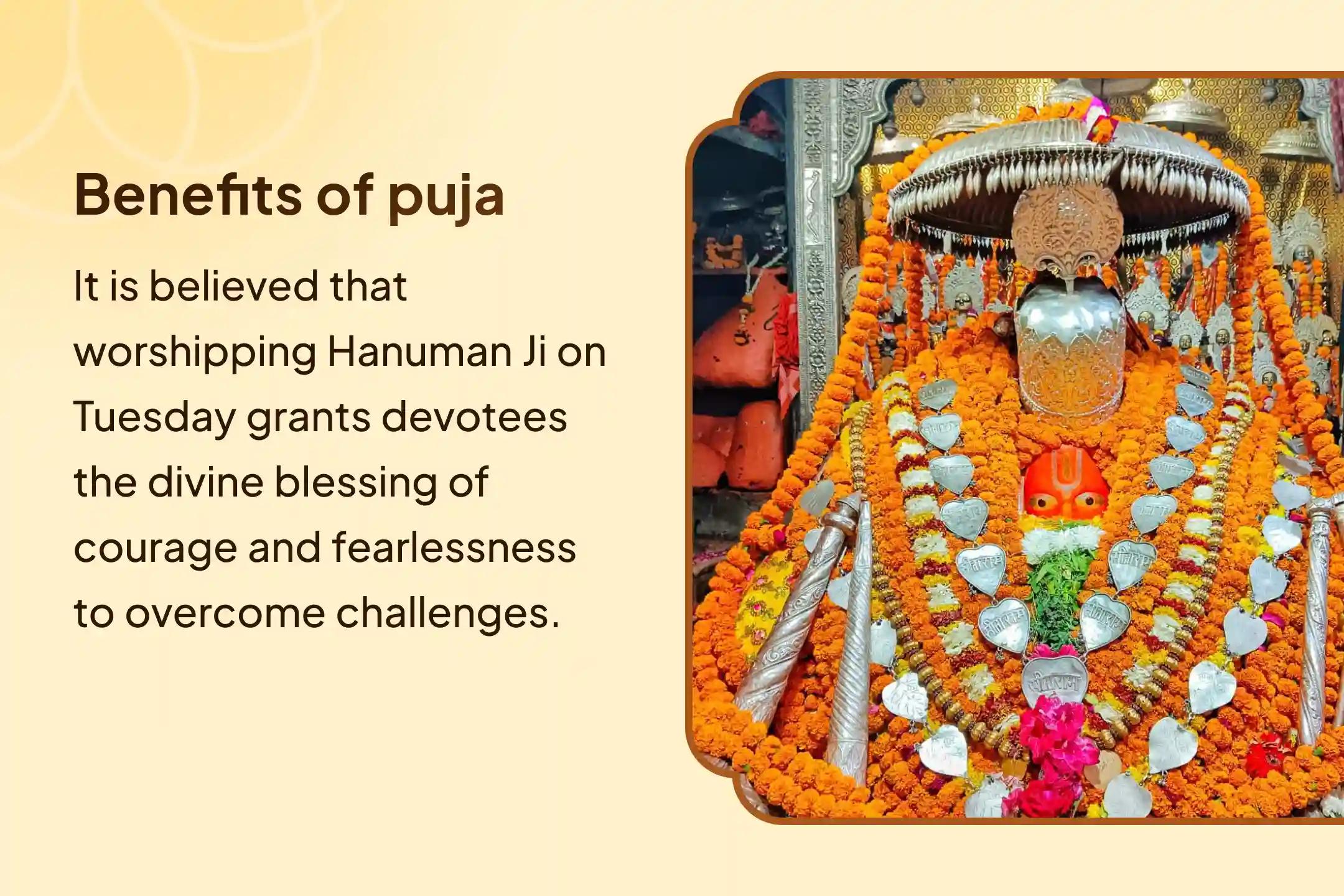 🚩 Join the special Tuesday ritual organized at Shri Hanuman Garhi Temple and pray to Sankat Mochan Hanuman Ji to grant you the power, courage, and protection to fight every challenge in life 💫💪🙏
