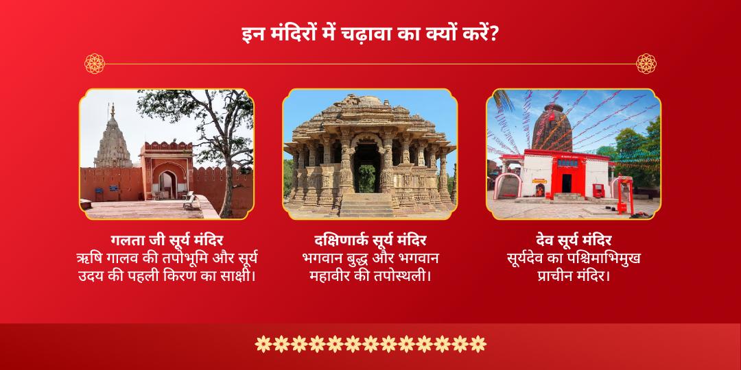 छठ पूजा महापर्व 3 दिवसीय देव सूर्य, दक्षिणार्क एवं गलताजी 3 सूर्य मंदिर चढ़ावा
