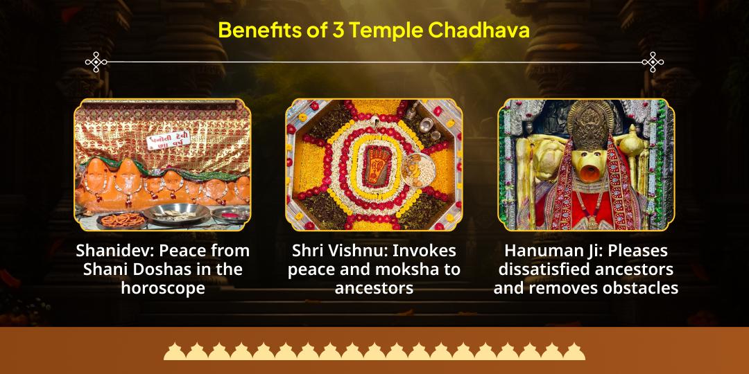 Shani Ekadashi Special Sarvbadha Nashak Vishnu, Shani, Hanuman 3 Temple Chadhava