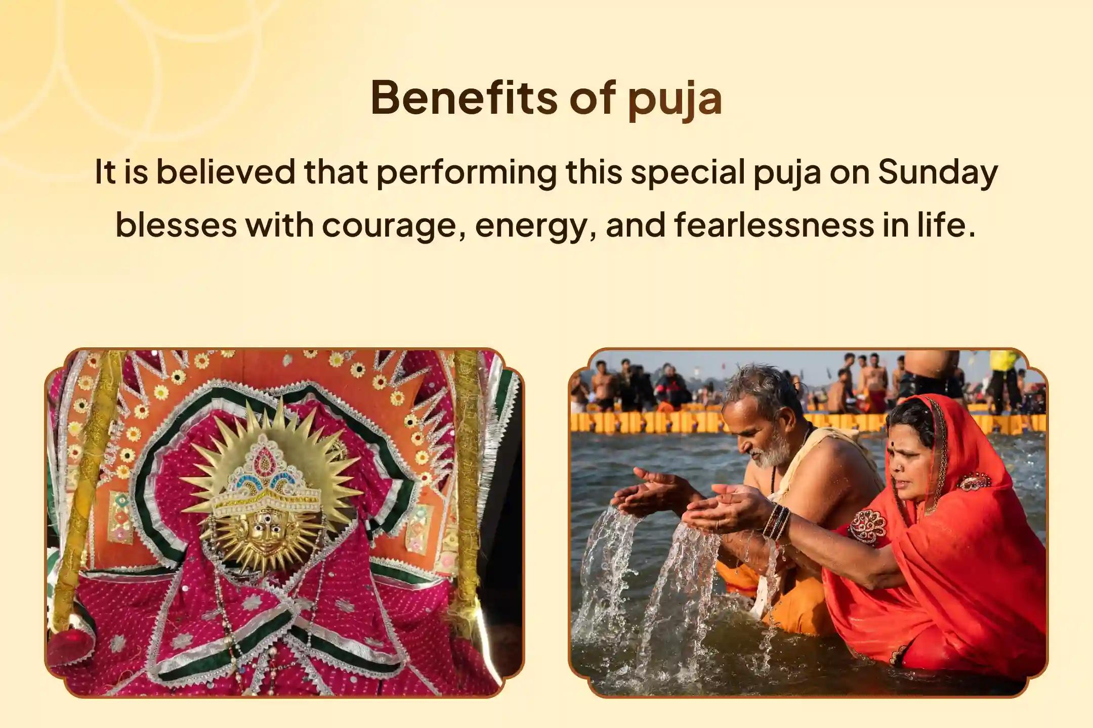 🪔 This Sunday, receive divine blessings of courage and fearlessness through the Sunrise Ganga Aarti and 51 recitations of the Aditya Hriday Stotra