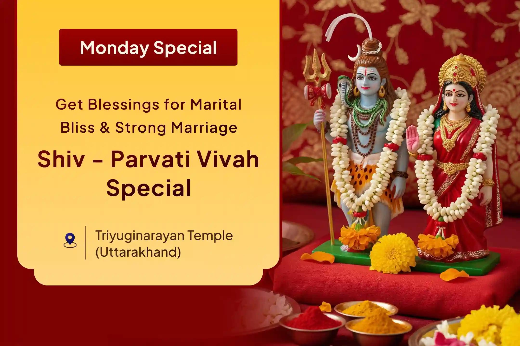 🔱 Are you feeling troubled in love, marriage, or inner peace? Join the divine union of Lord Shiva and Maa Parvati at Triyuginarayan, where all separation dissolves and true harmony is restored