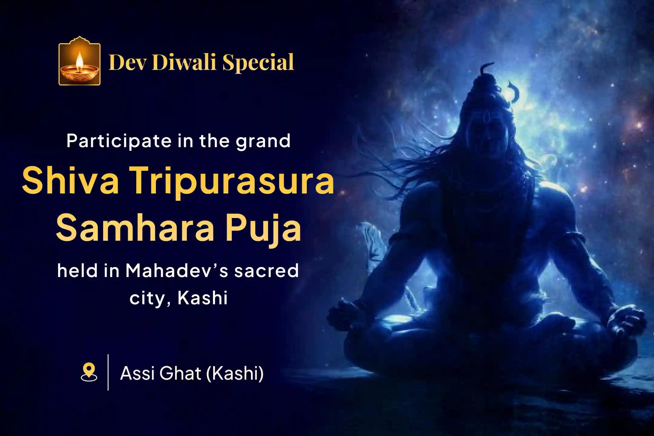 🌑 Invoke divine blessings for the destruction of evil and negativity -  Participate in the Dev Diwali Special Shiva Tripurasura Samhara Puja 🔱 and Shiva-Vishnu Sahasranama Ritual 🙏