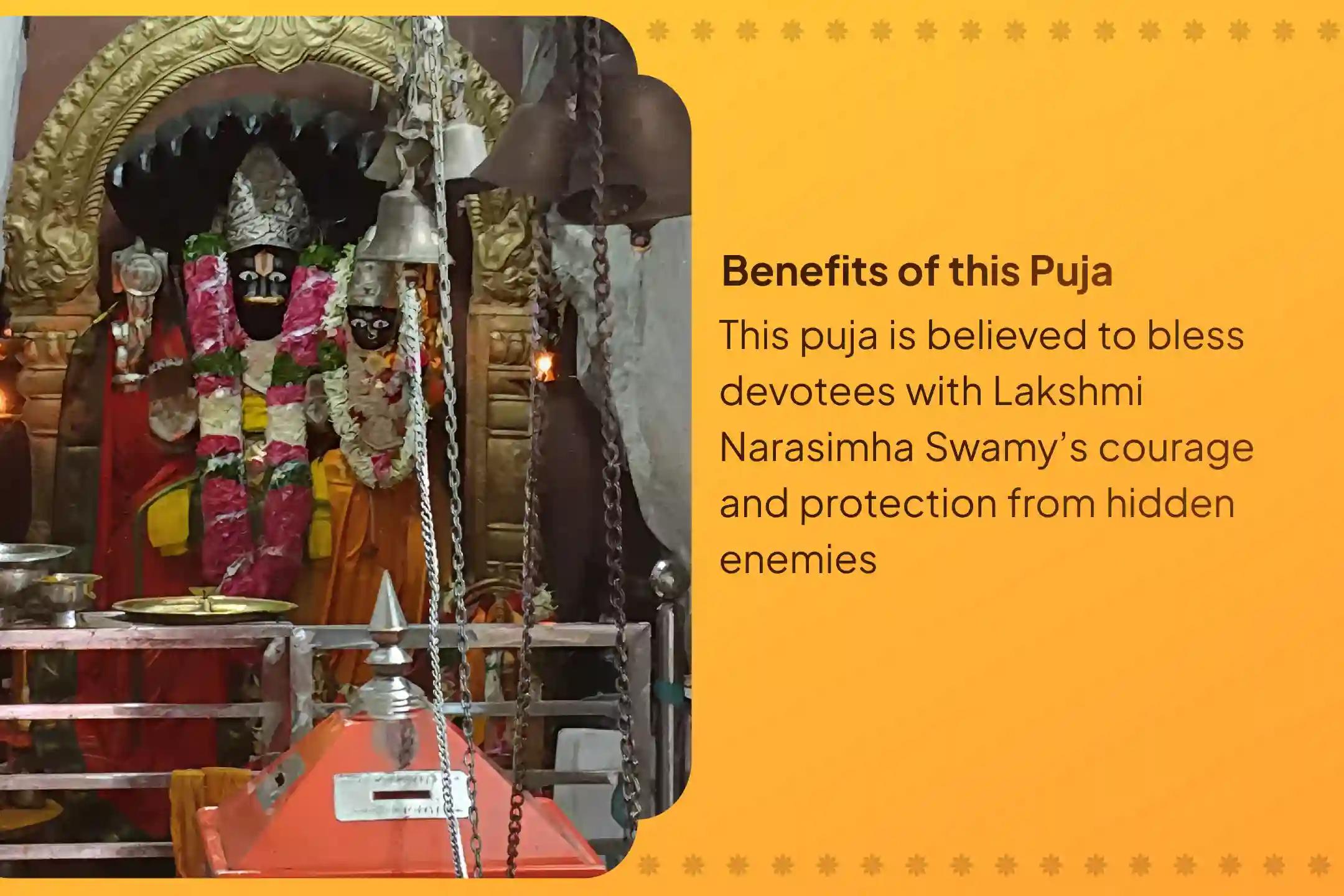 Participate in the Saturday Narasimha Special Prahlad Krutha Narsimha Kavacham Parayanam and Ugra Narasimha Homam to obtain strength and get protection from hidden enemies