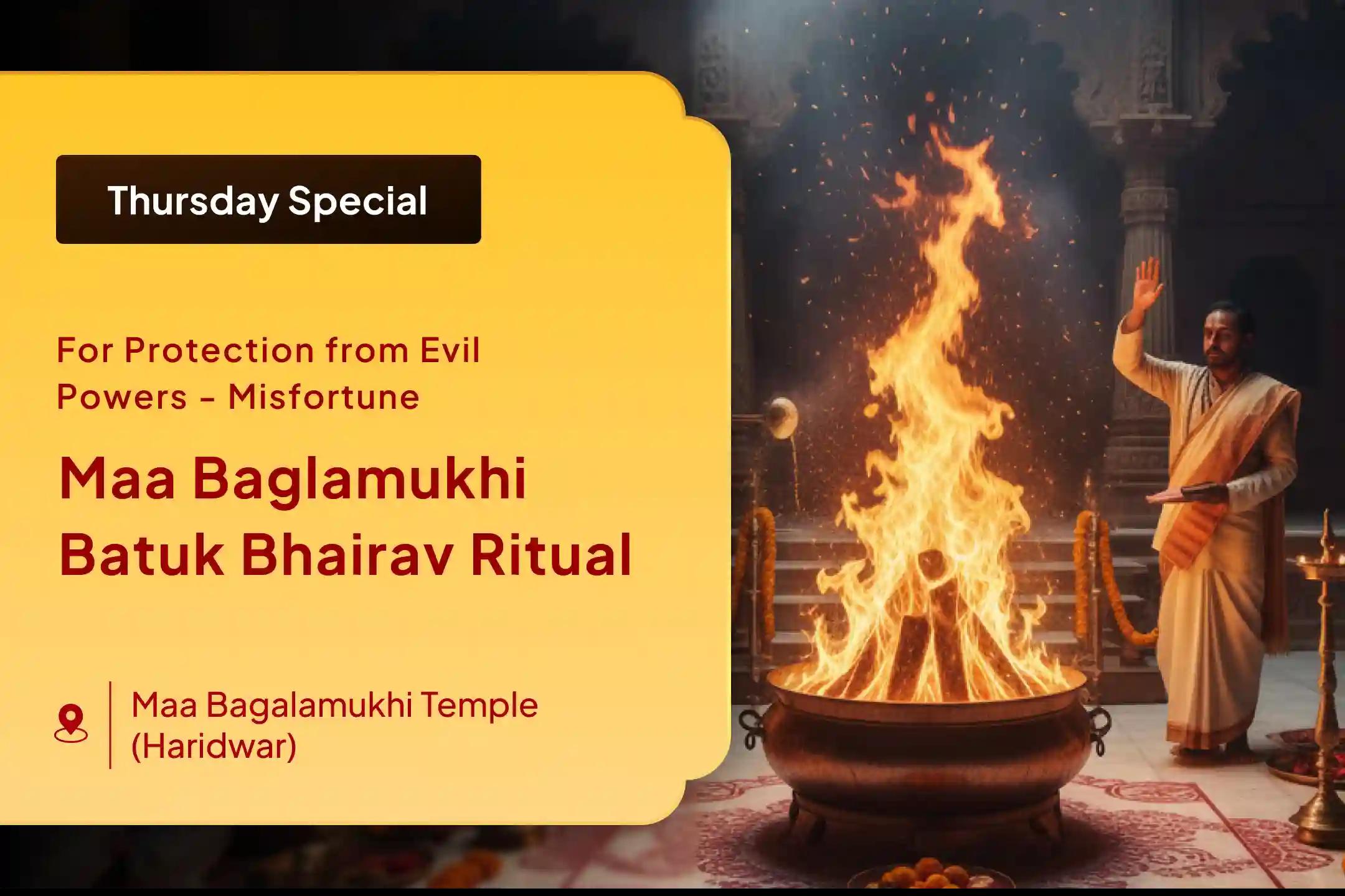 🛕 Receive the divine blessing of relief from bad energies and misfortune through the combined worship of Maa Baglamukhi and Shri Batuk Bhairav 🛕